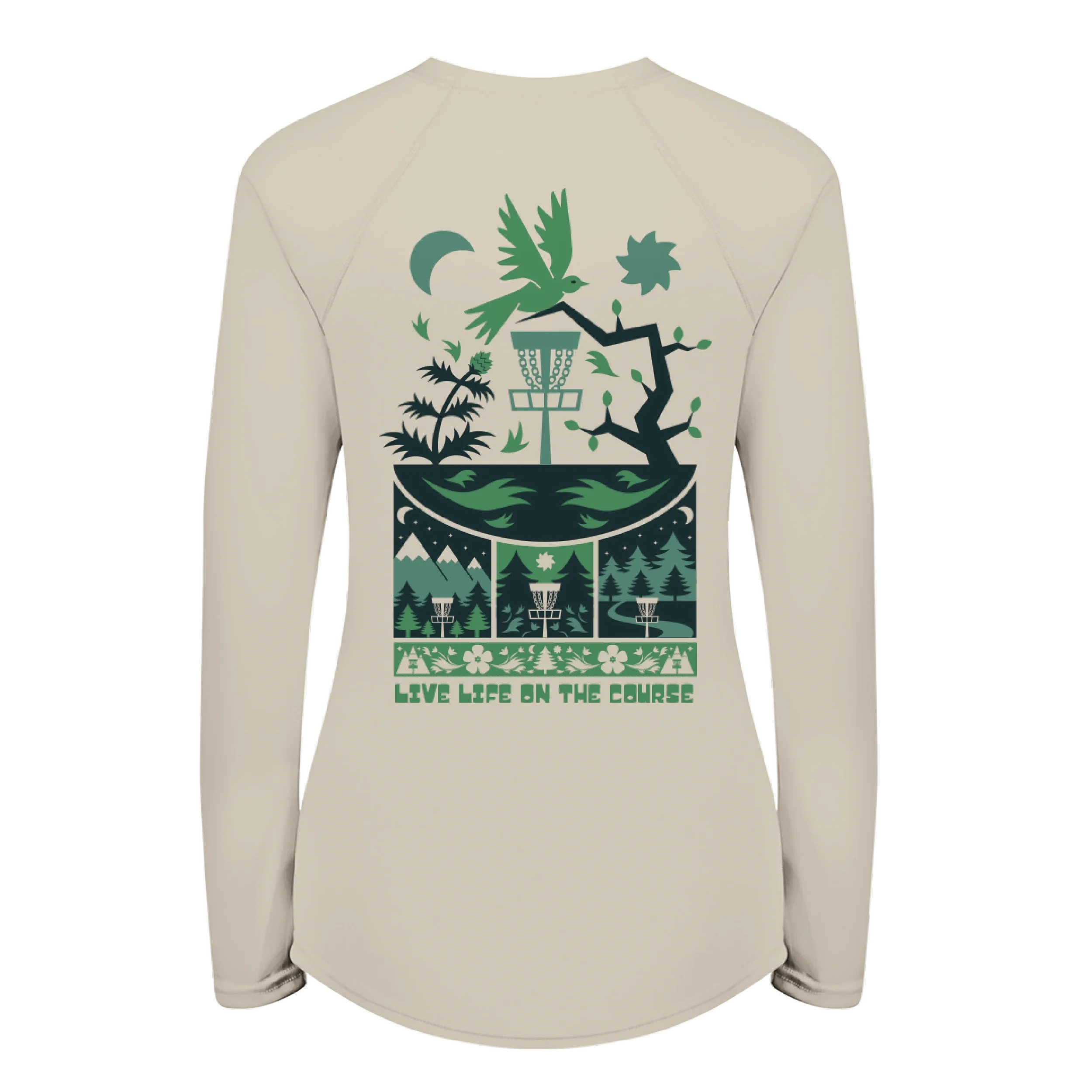 Life On the Course - Women's Fit UPF 50 Long Sleeve Shirt - Daily Grind Disc Golf