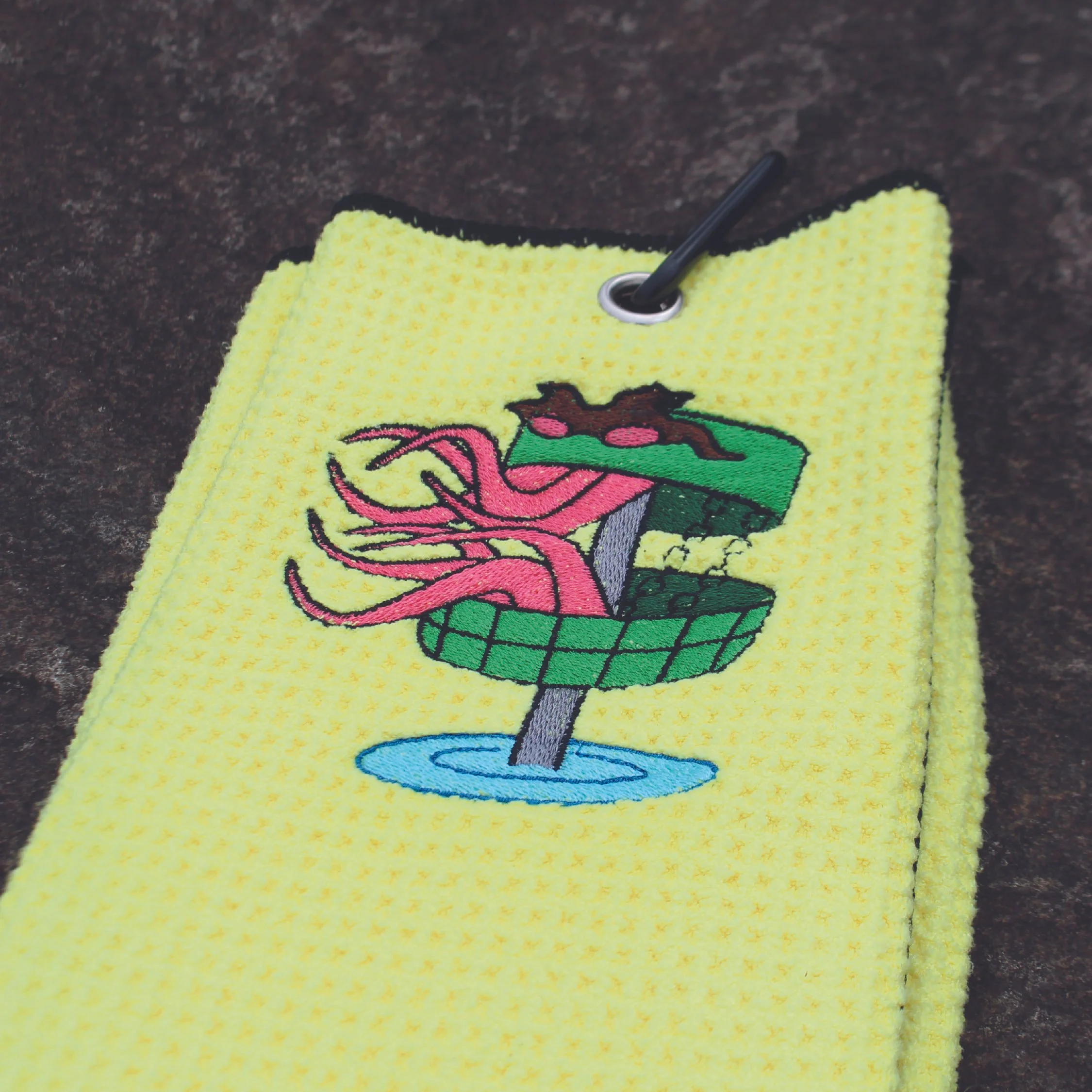 Swamp Basket Monster Embroidered Towel - Daily Grind Disc Golf