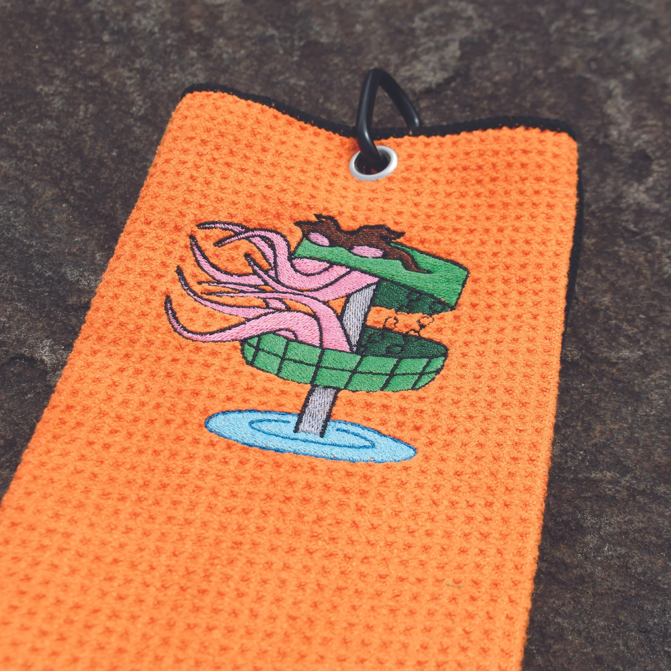 Swamp Basket Monster Embroidered Towel - Daily Grind Disc Golf