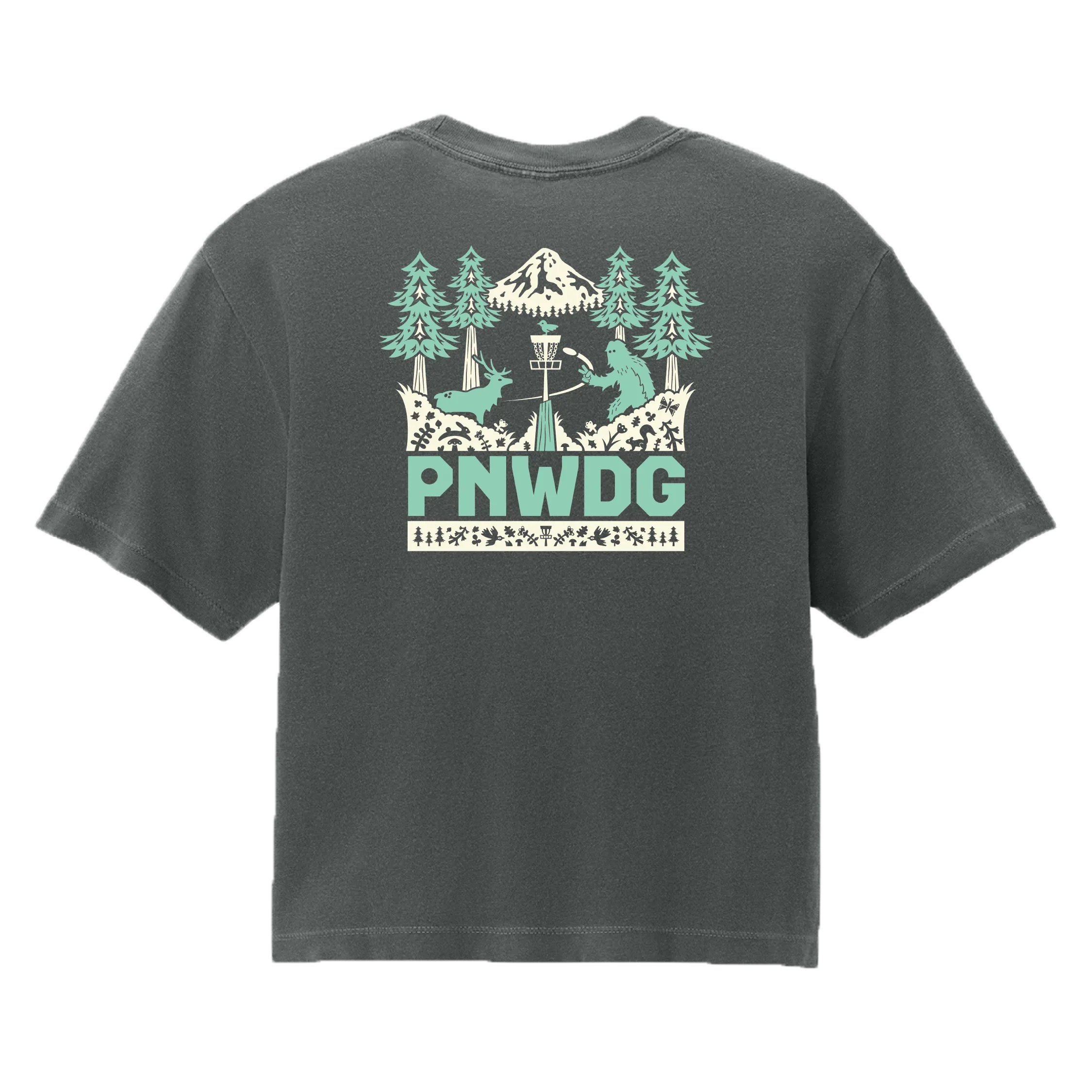 PNWDG - Women Fit Cropped Disc Golf Shirt - Daily Grind Disc Golf