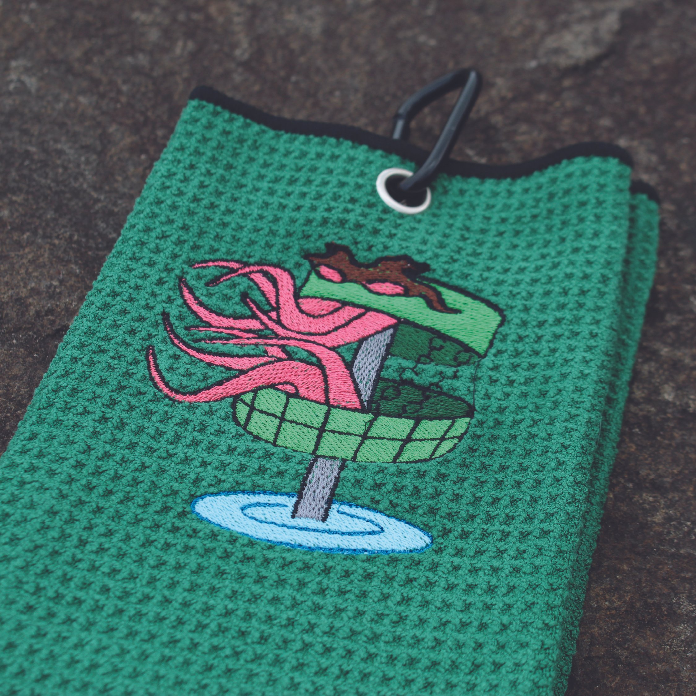 Swamp Basket Monster Embroidered Towel - Daily Grind Disc Golf