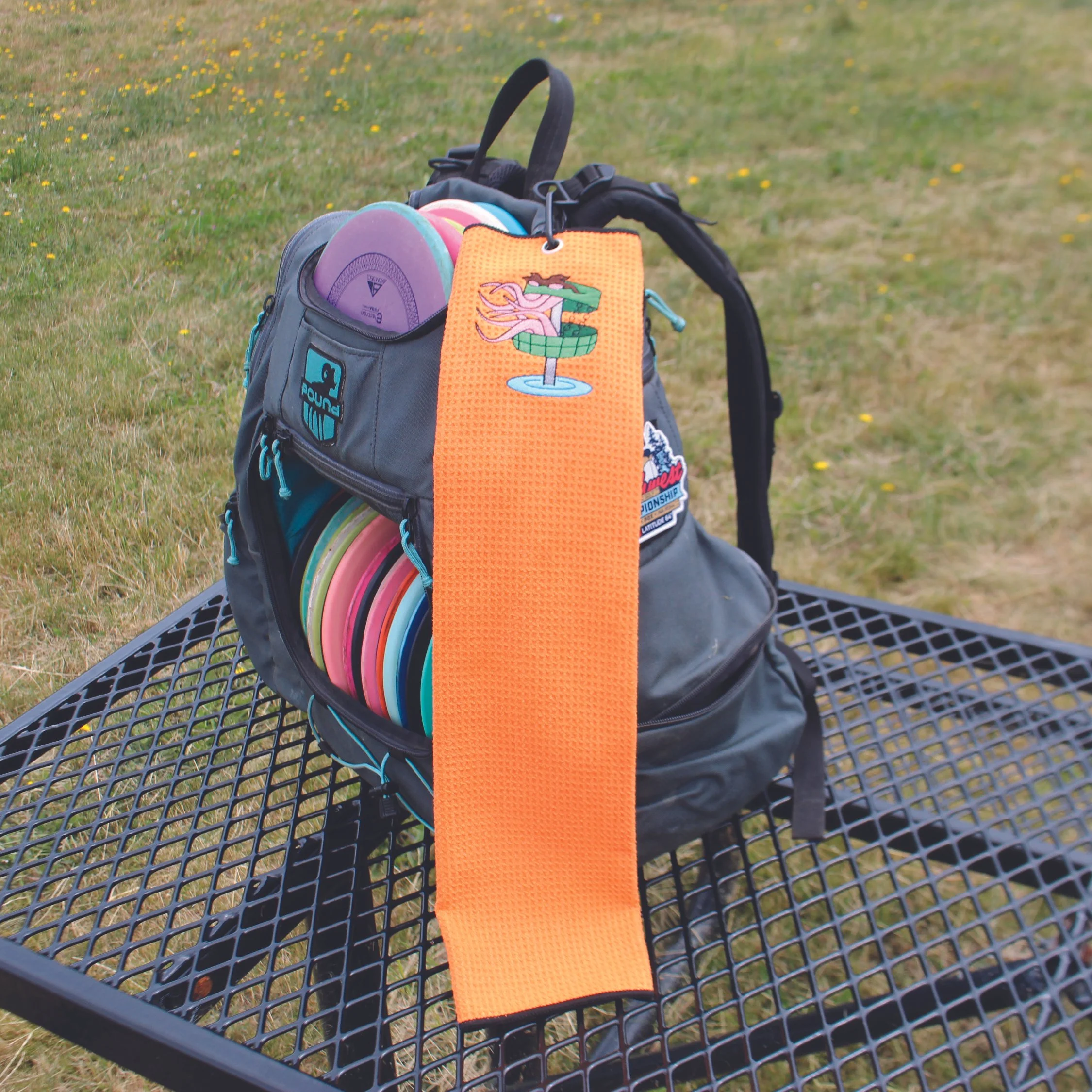 Swamp Basket Monster Embroidered Towel - Daily Grind Disc Golf