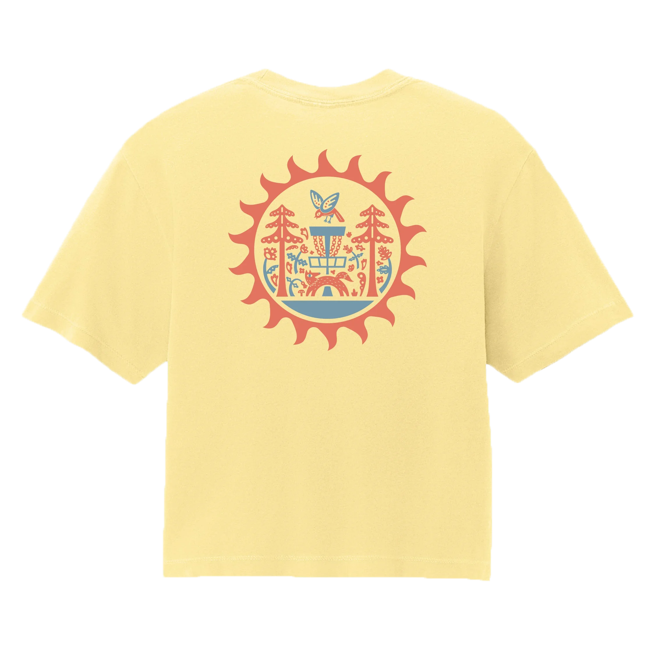 Sunburst - Women Fit Cropped Disc Golf Shirt - Daily Grind Disc Golf