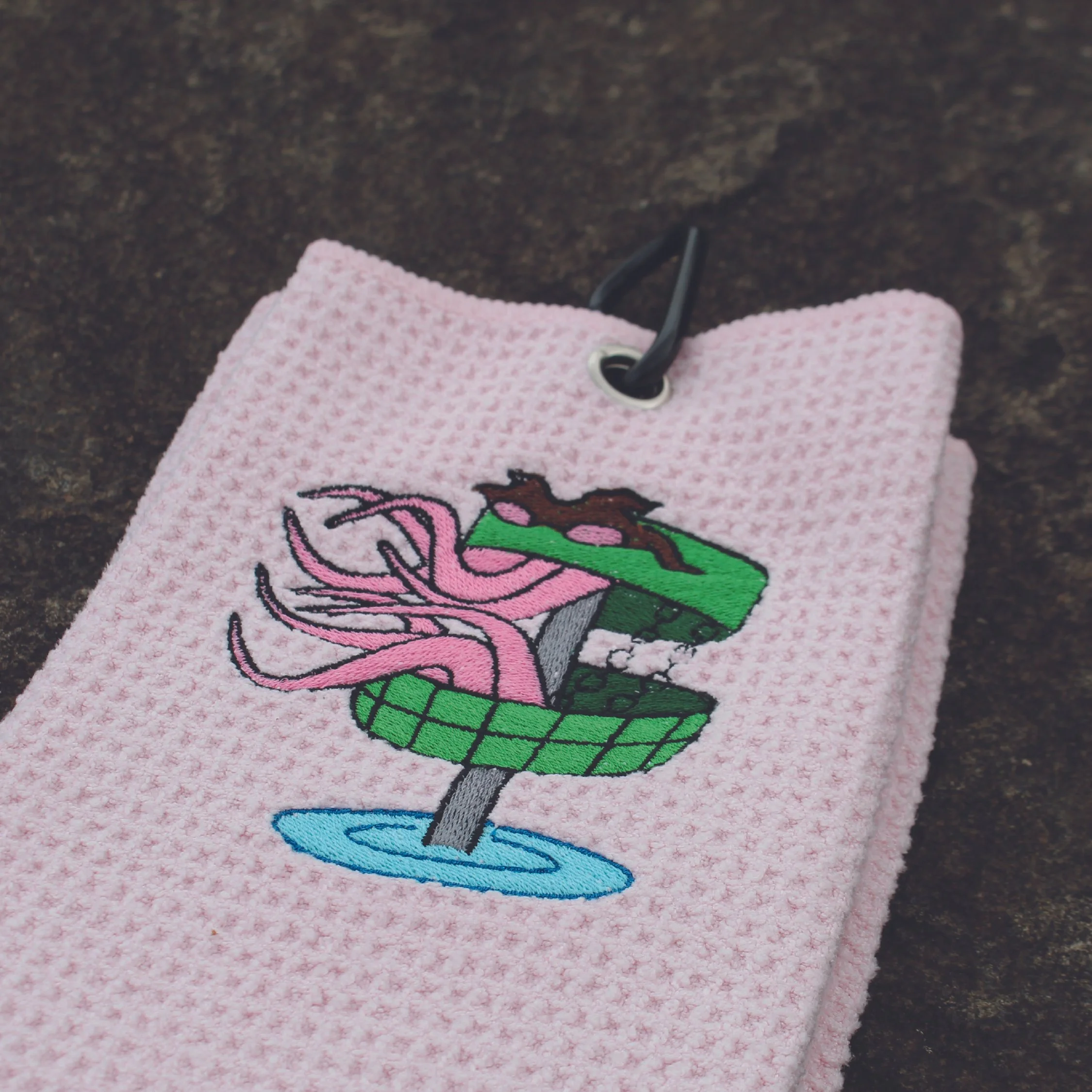 Swamp Basket Monster Embroidered Towel - Daily Grind Disc Golf