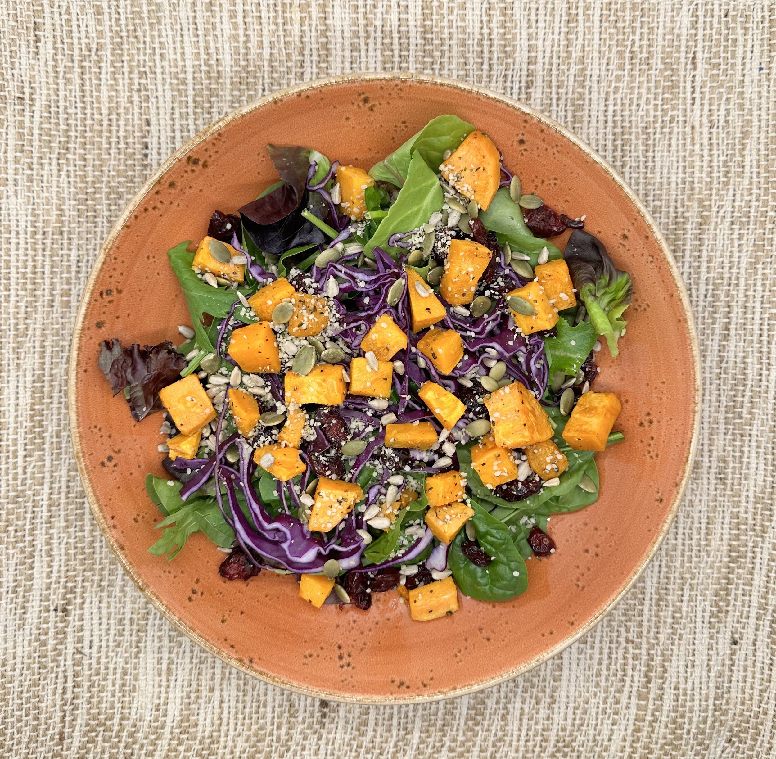 Spinach and sweet potato salad with TOP'T