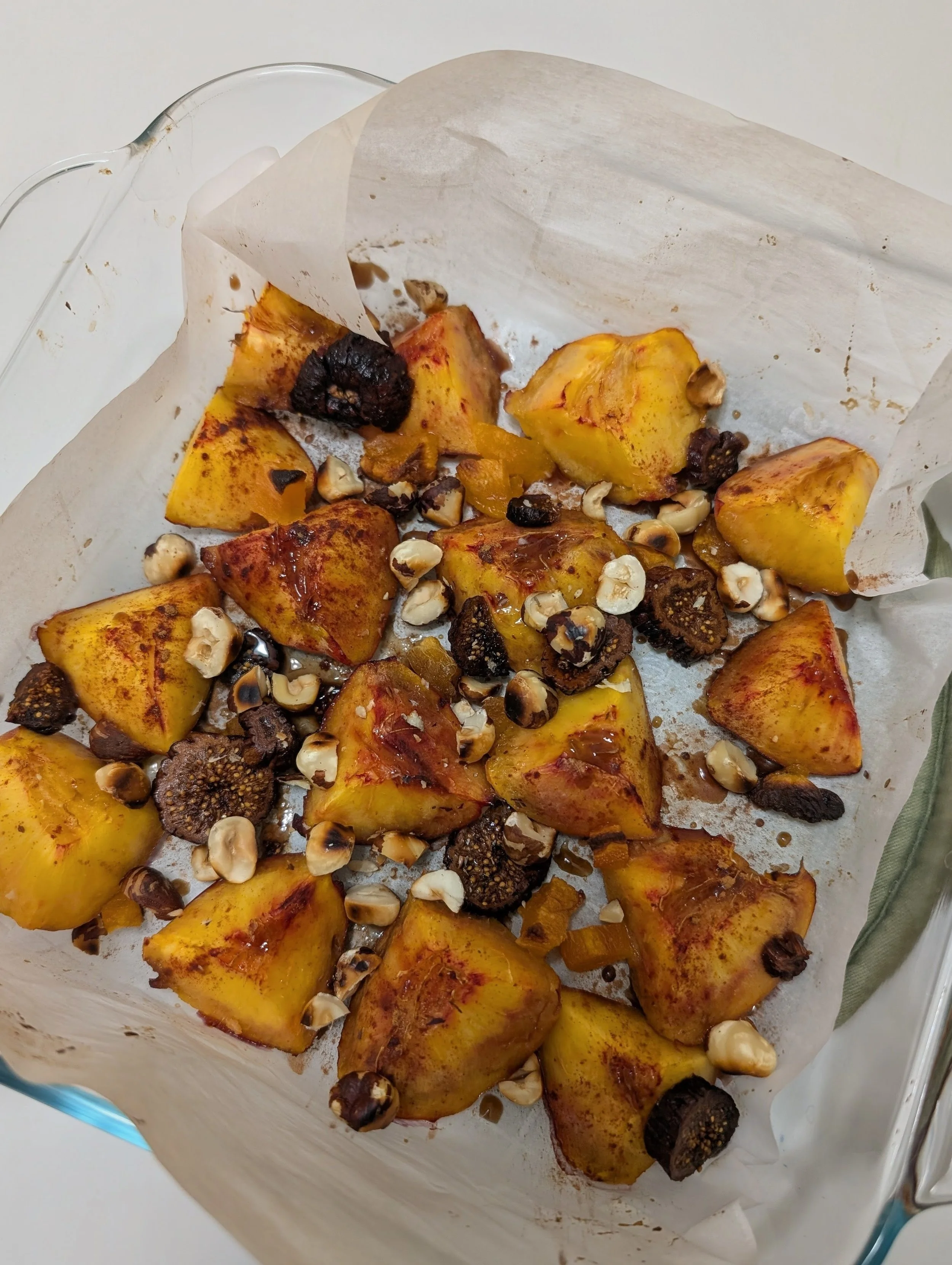 Naturally Sweet Roasted Peaches with Nuts & Fruit