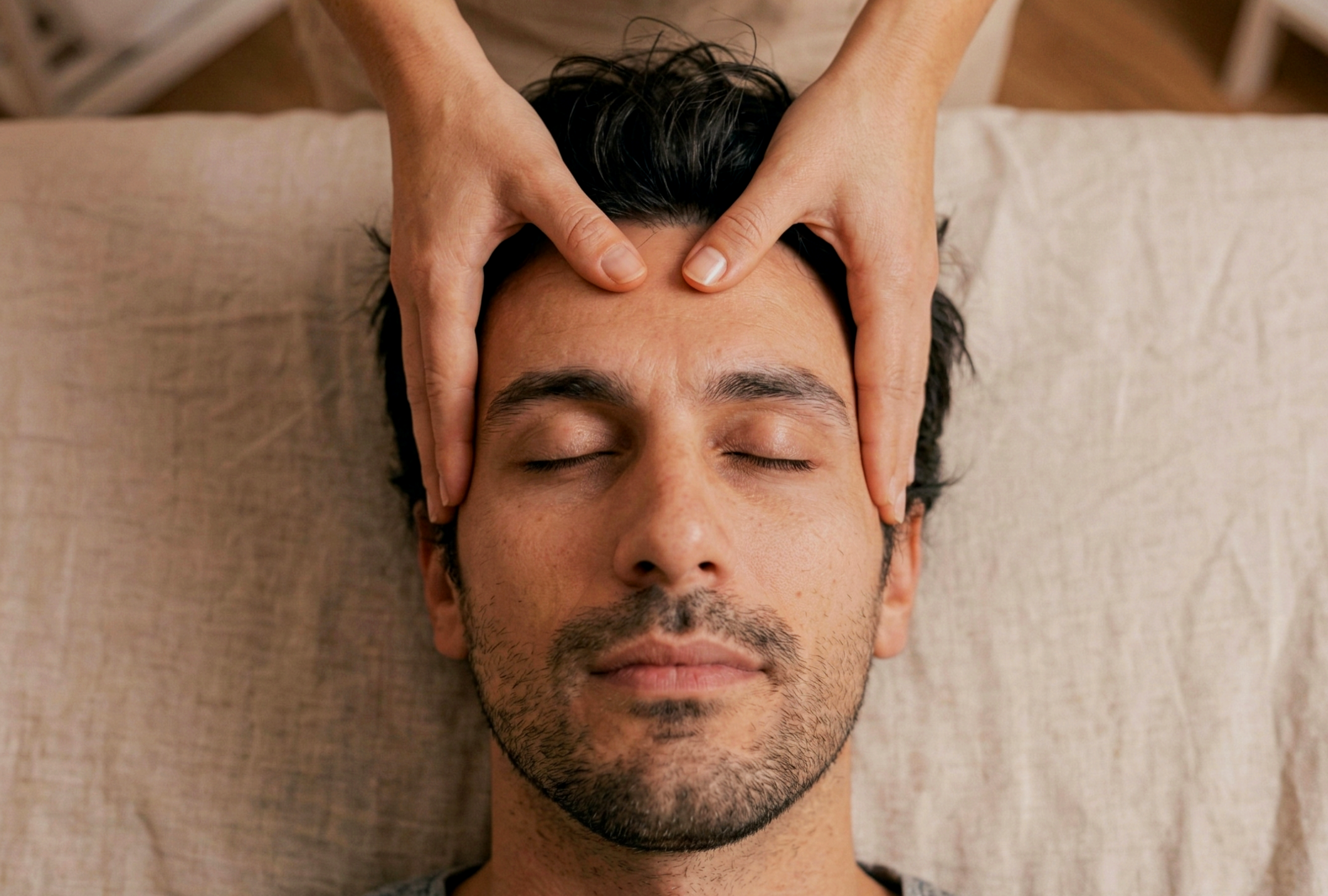Mens facial massage and care