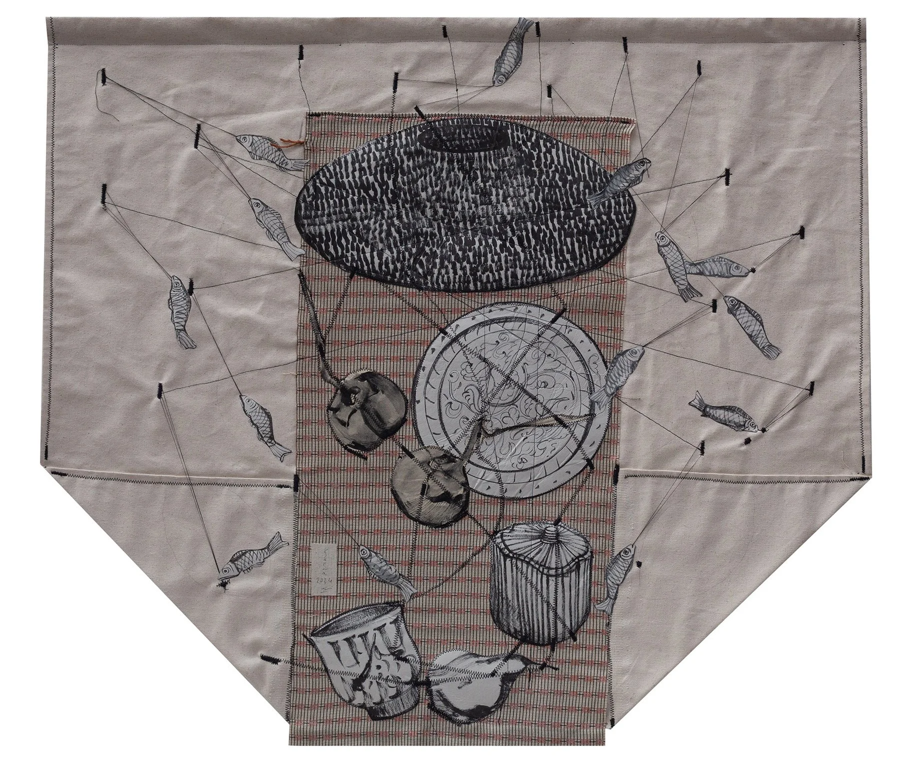 Wherabouts02 $4500 [31" × 42"] Mixed Media on Fabric