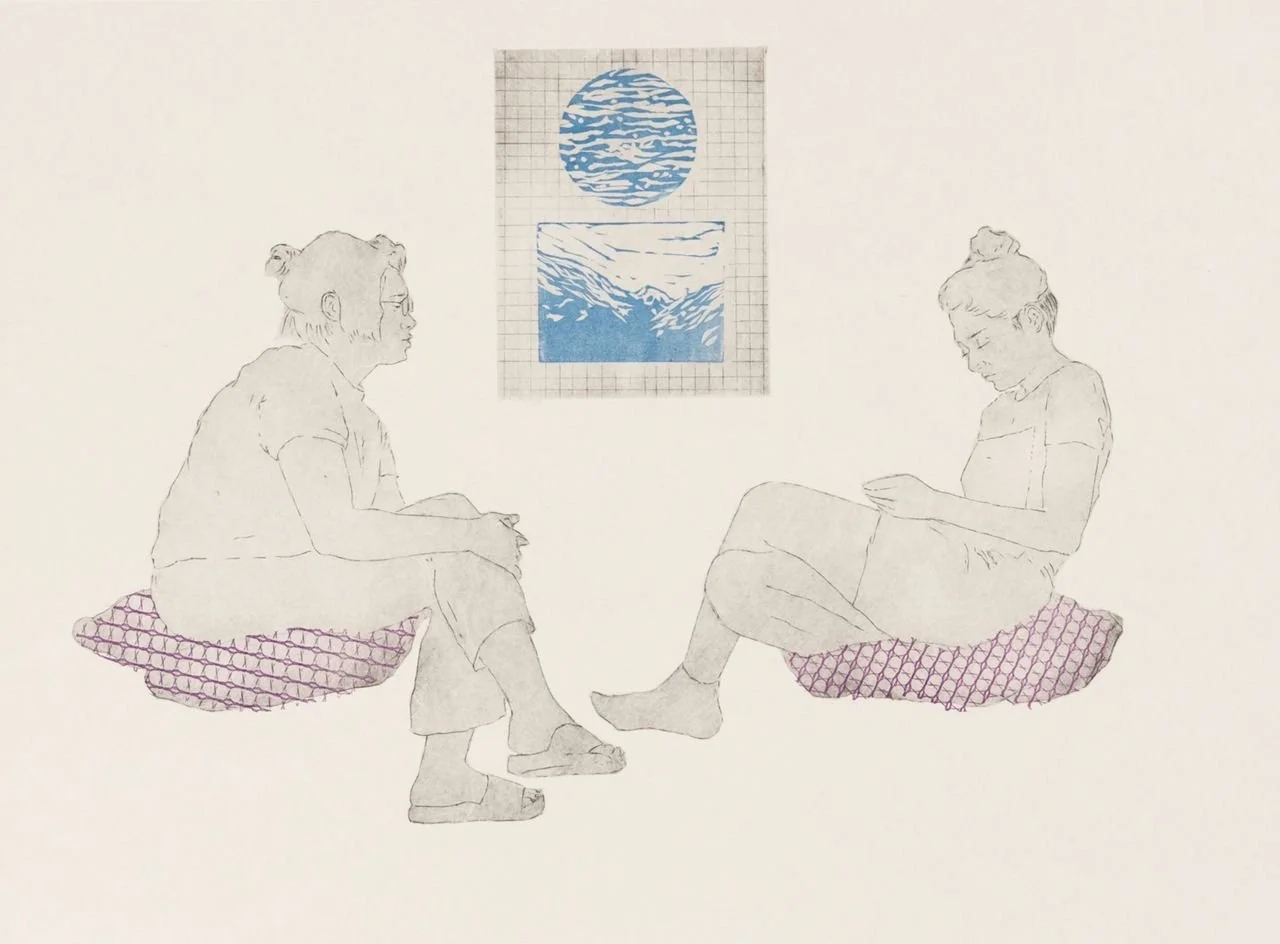 Untitled 03 $1500 [30cmx23cm] Drypoint, Monoprint & Linocut 4 Editions (Editions 2/4 is available) artwork is framed