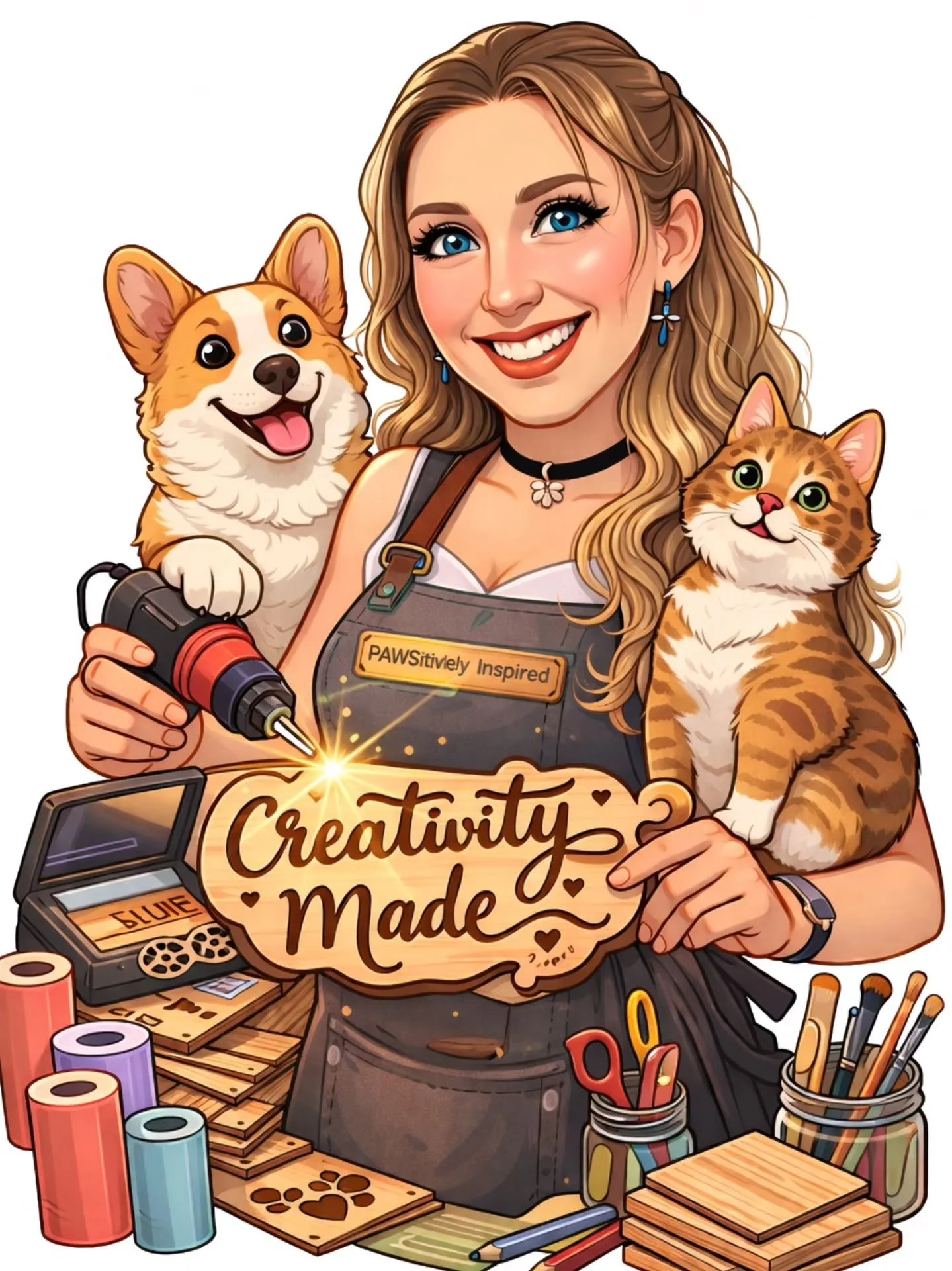 Tried the new ChatGPT trend where you ask it to create a caricature of you based on what it knows about you&hellip; and it is... something 😅🐾 

Art, animals, tools, and pure small-business chaos&mdash; but don't worry, there are no actual paws on a