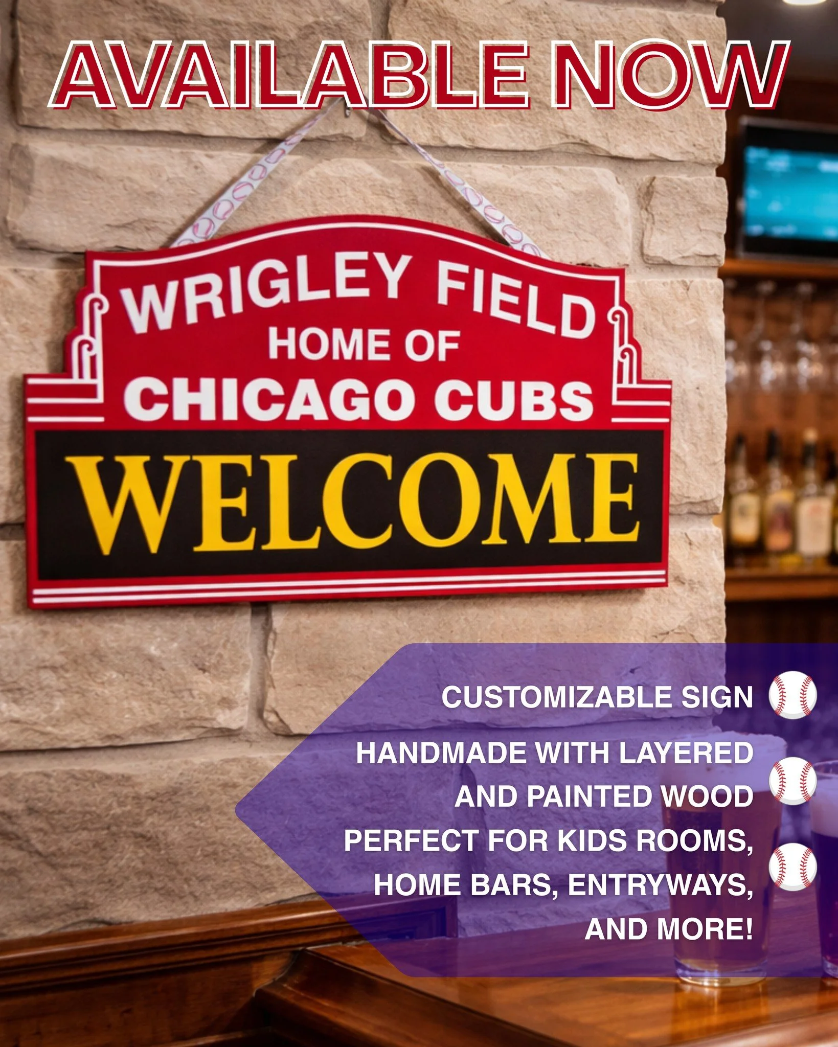 I finally got around to adding this sign to my website! 🔥⚾️

This marquee-style wood sign brings all the classic ballpark energy right into your space&mdash;whether it&rsquo;s your home bar, garage hangout, or front entry. And the best part? It&rsqu