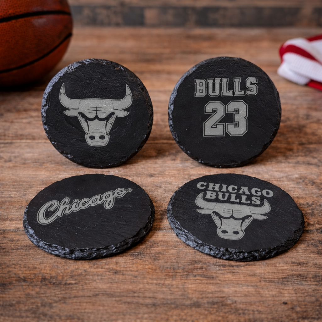 Game Day Slate Coasters- Chicago Bulls