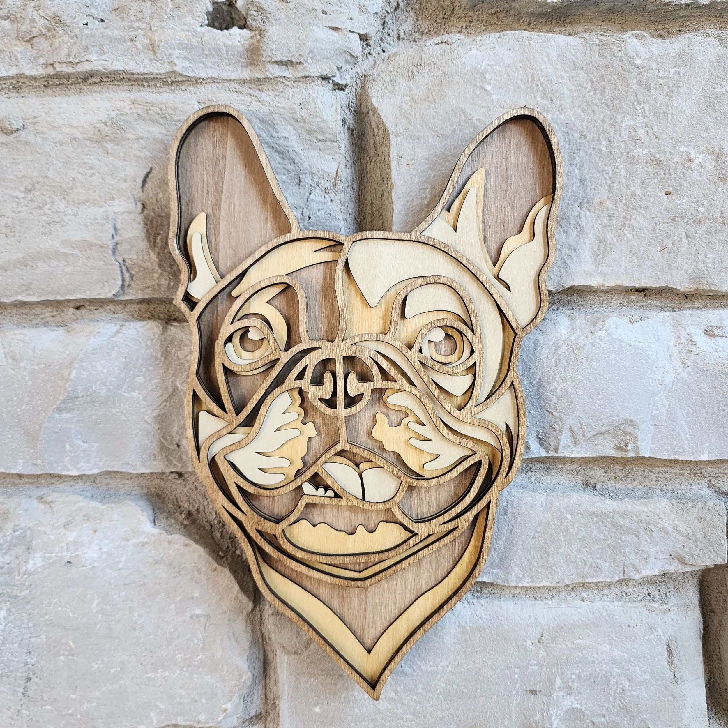 French Bulldog Layered Wood Wall Art