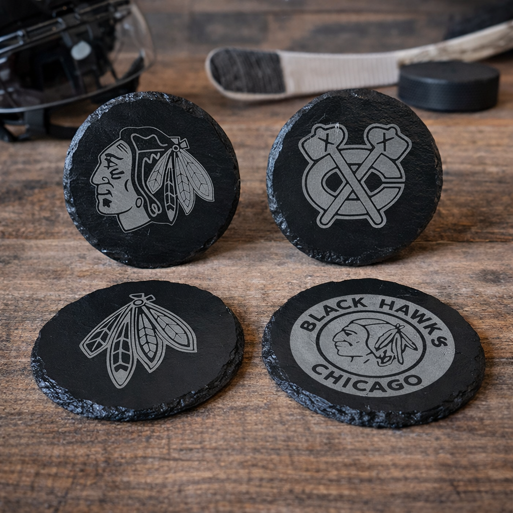Game Day Slate Coasters- Chicago Blackhawks