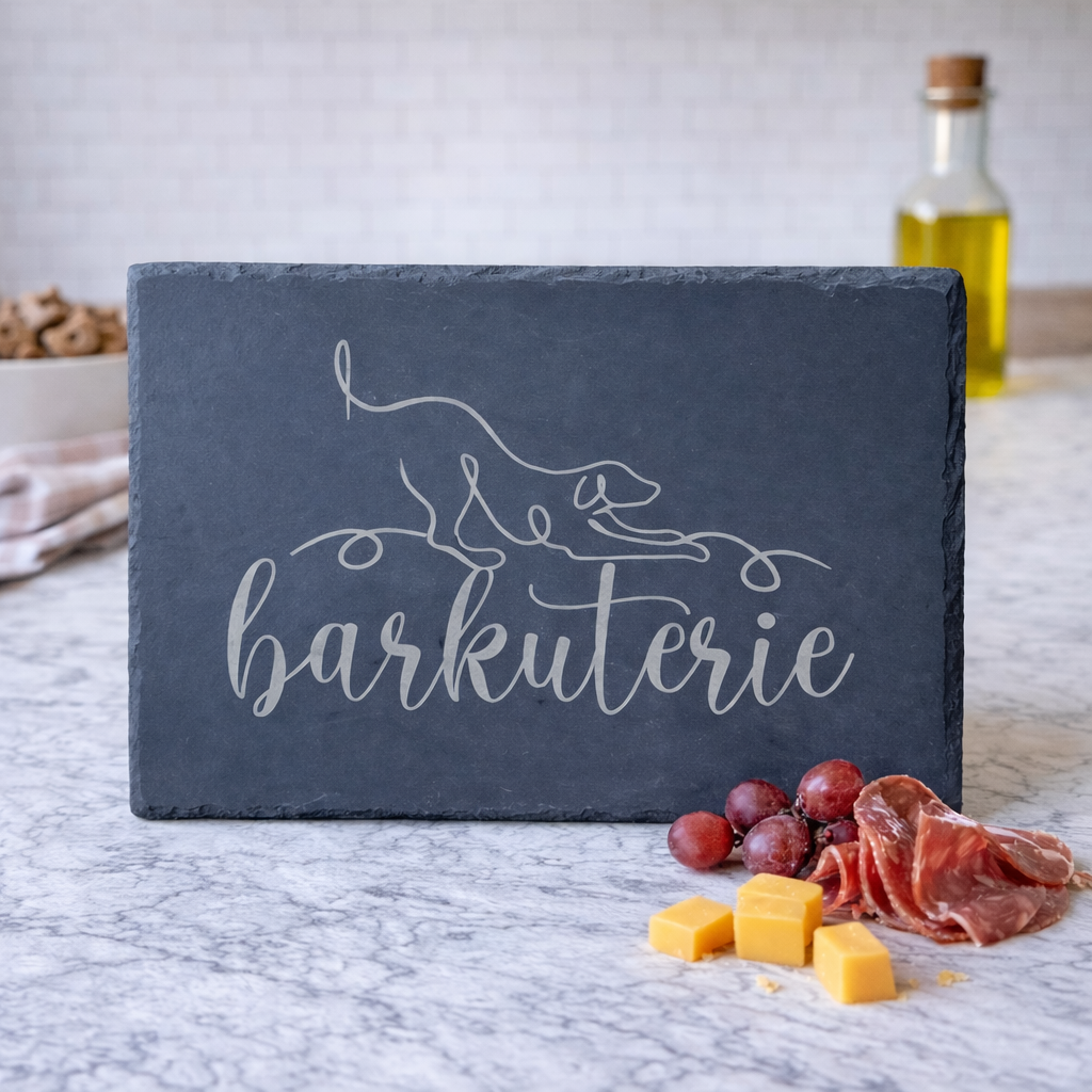 Barkuterie Slate Charcuterie Board - Dog Play Bow