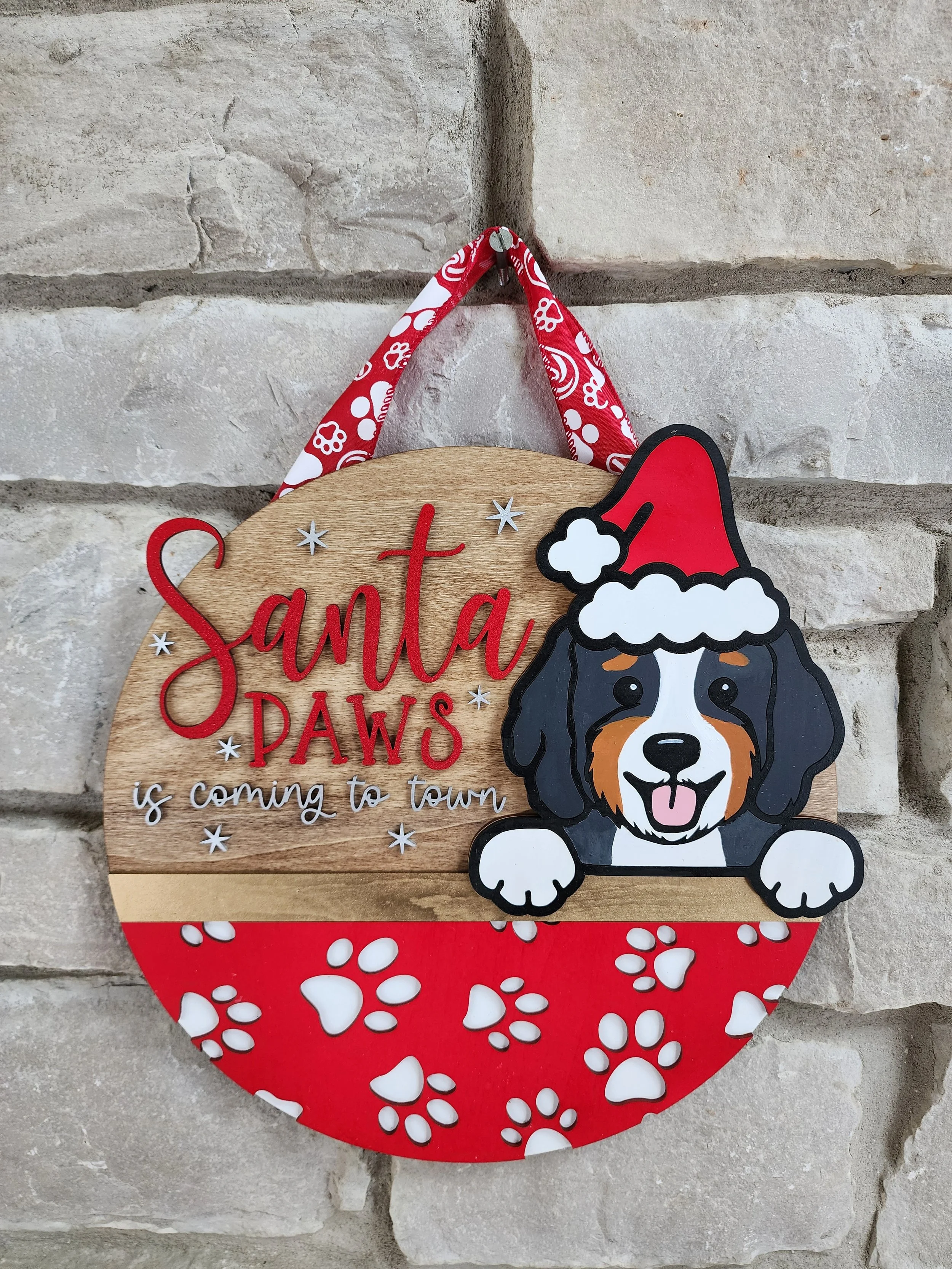 Santa Paws Is Coming to Town – Dog Christmas Door Sign