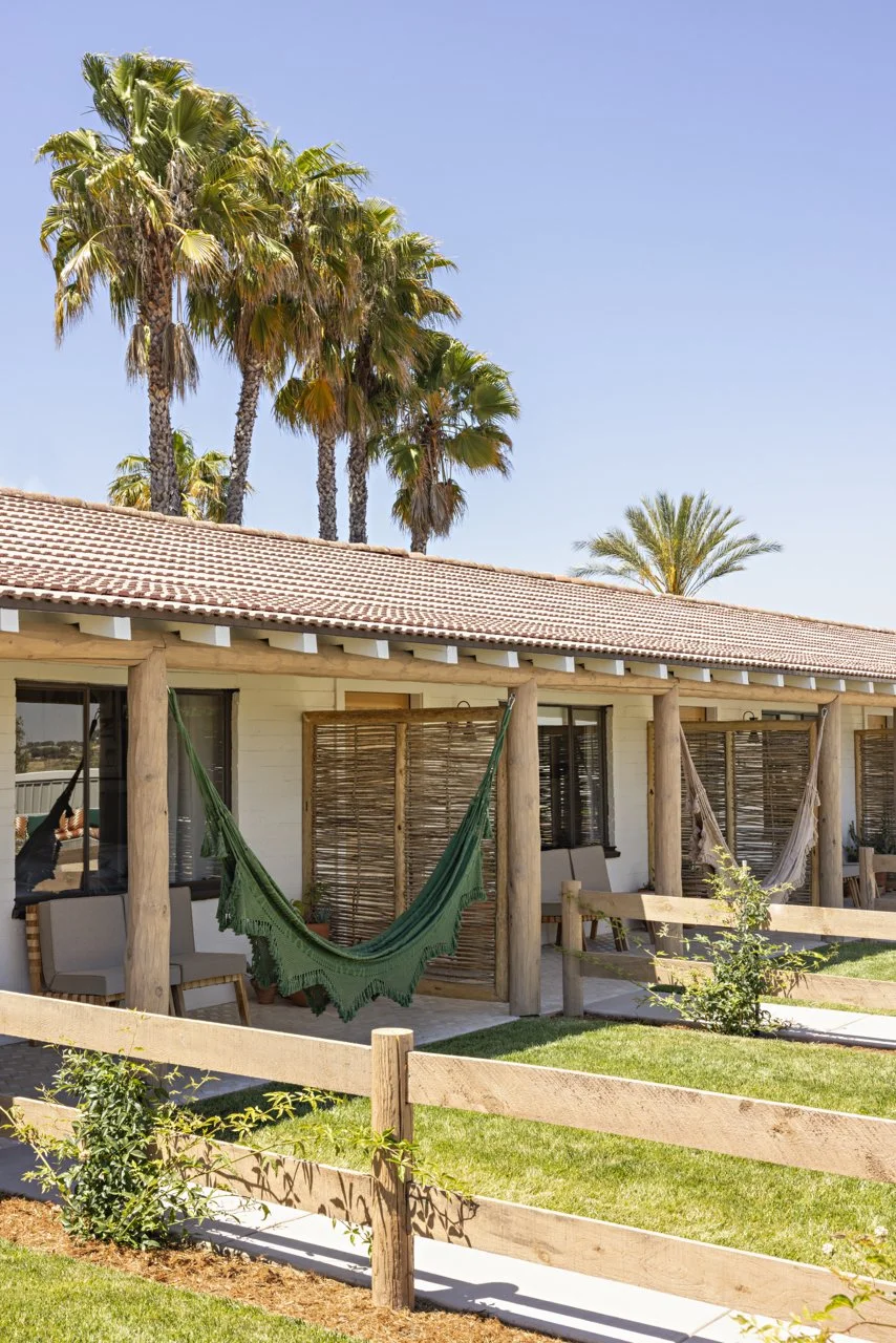 Most rooms have a front porch with a bolivian hammock
