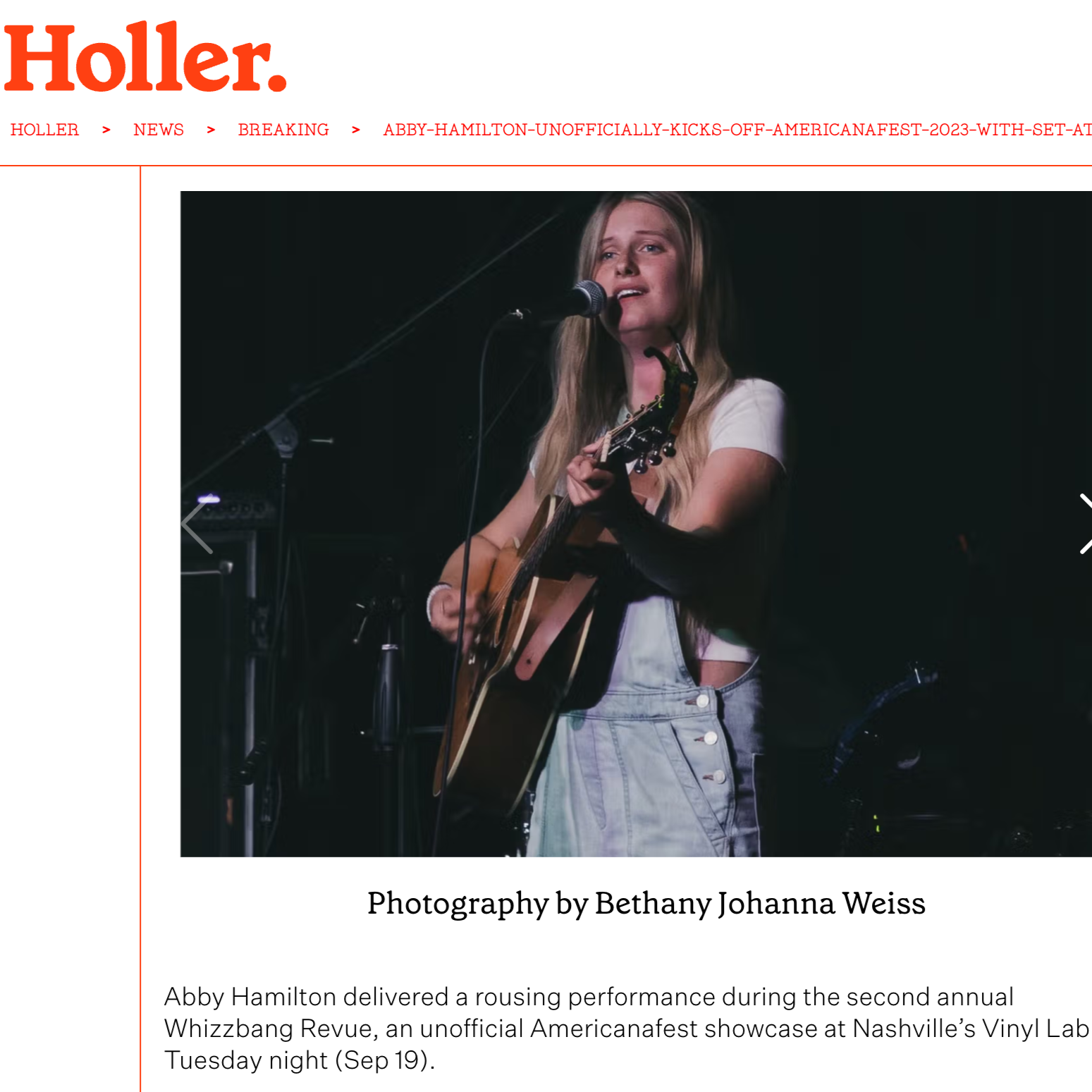 Abby Hamilton for Holler