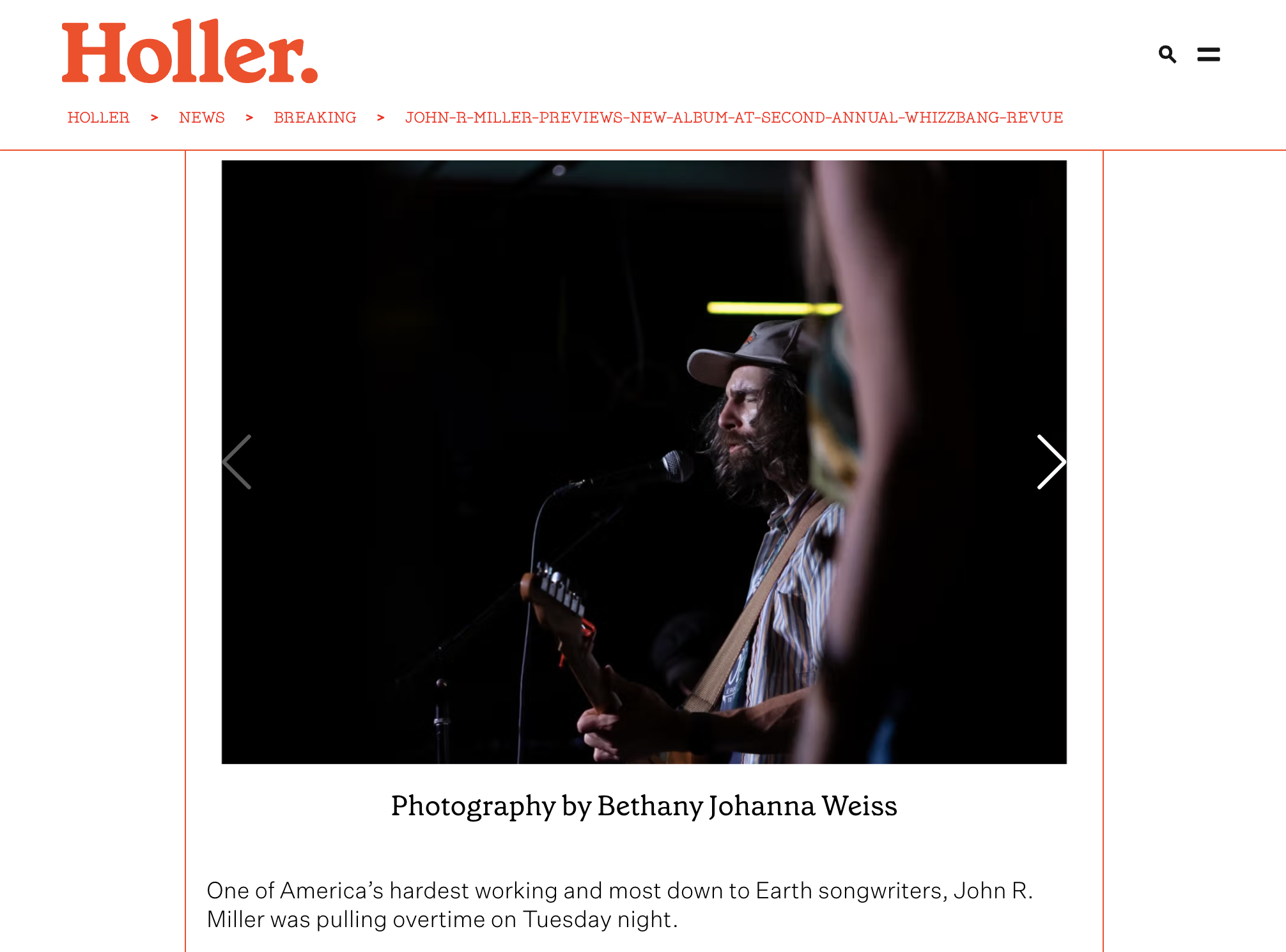 John R. Miller for Holler