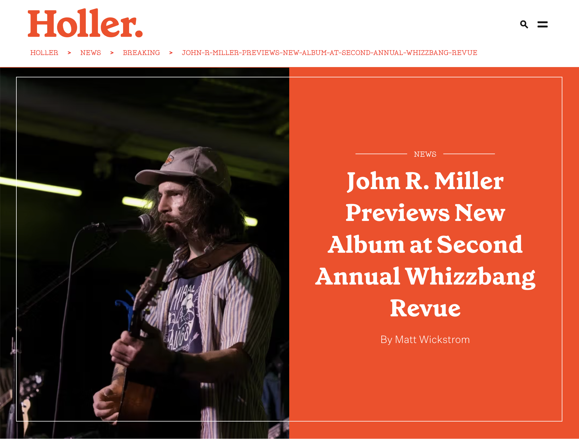 John R. Miller for Holler