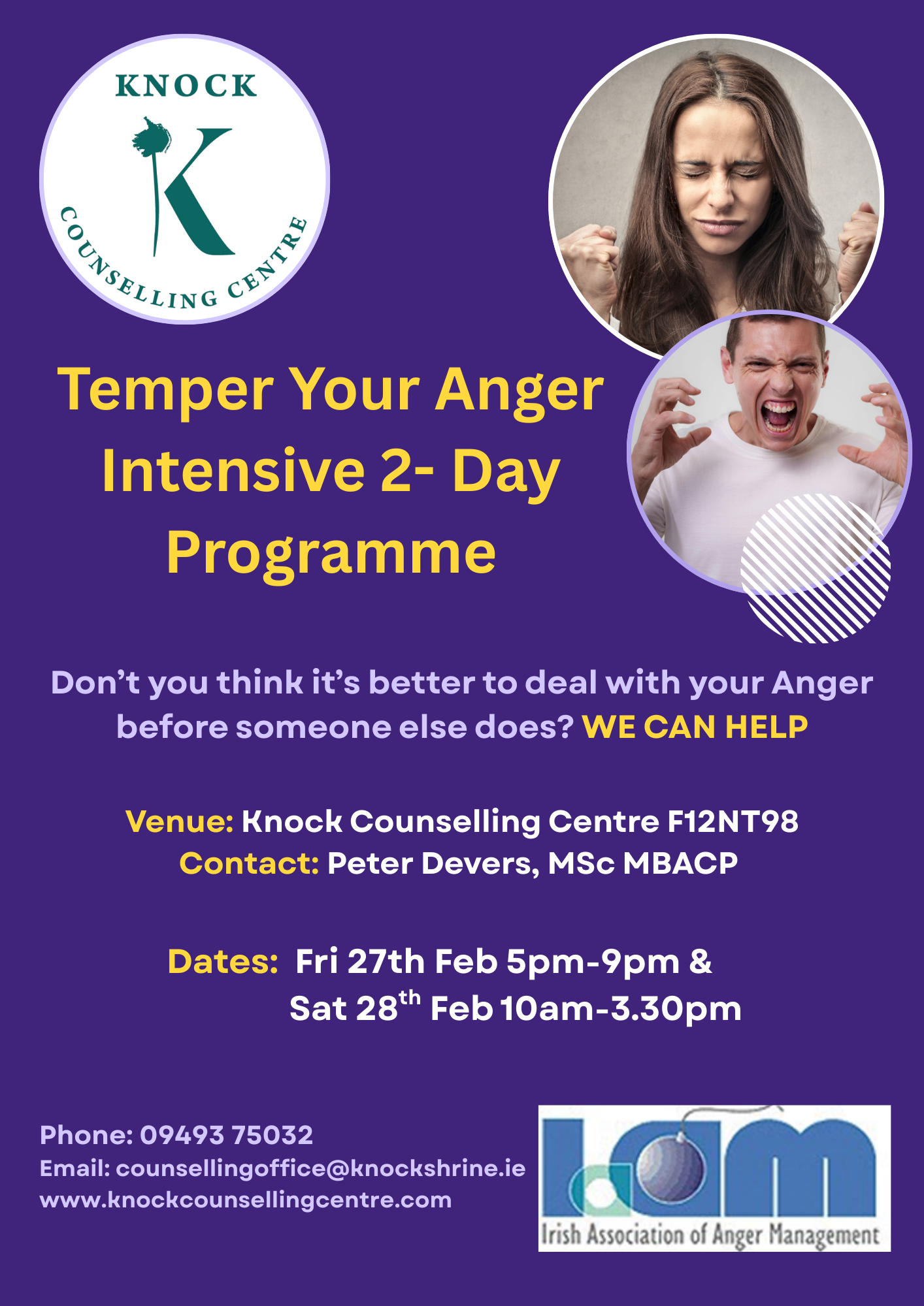Temper Your Anger Intensive 2-day Programme