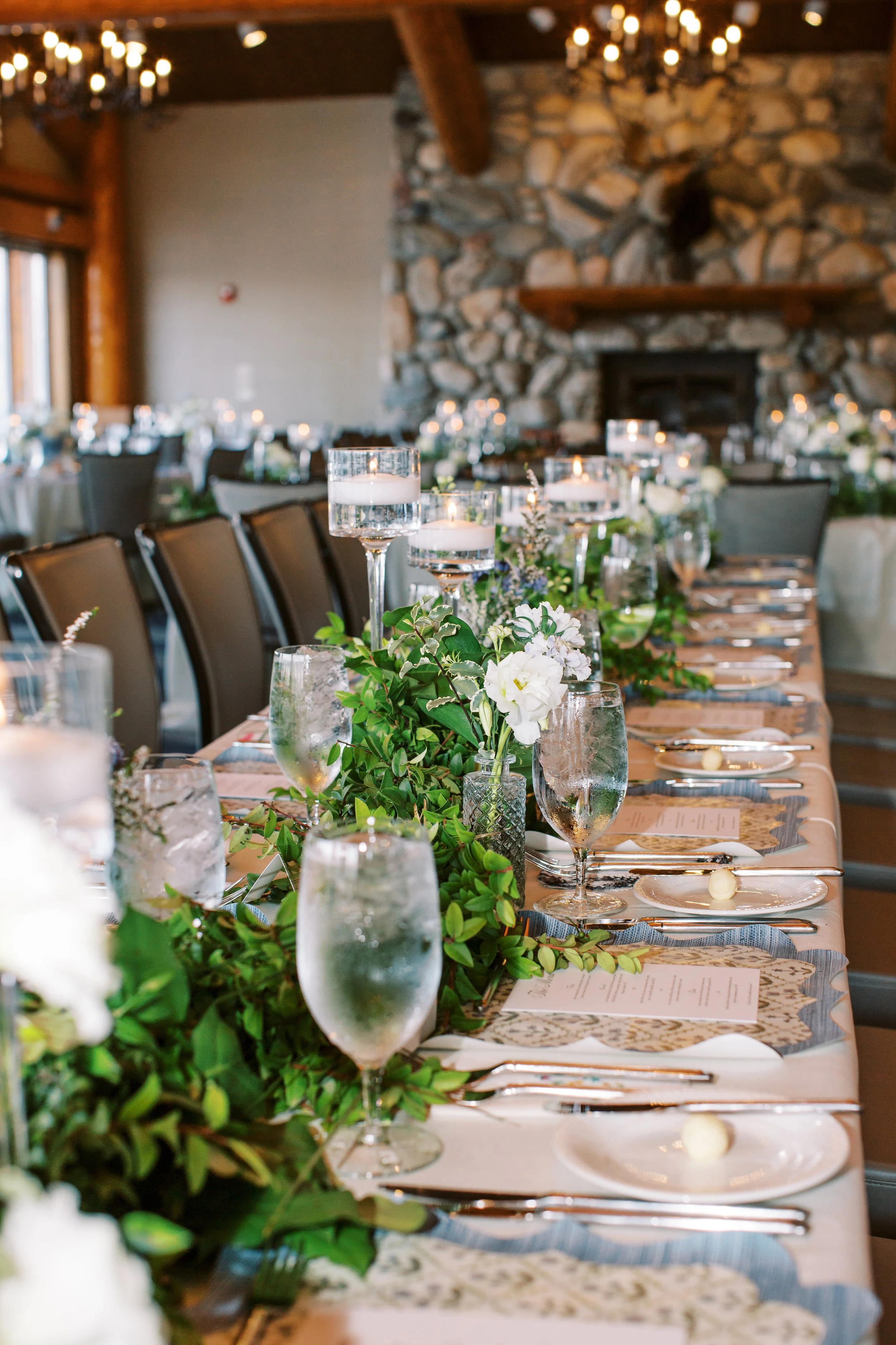 Custom Placemats Nine Wedding Shore Lodge McCall, Idaho