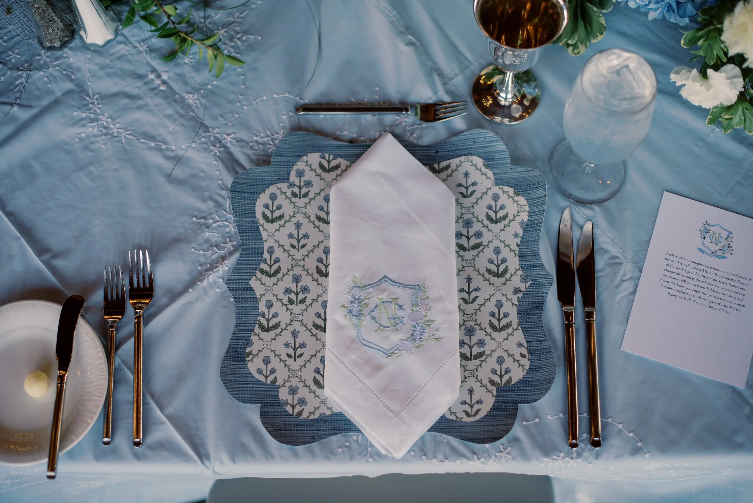 Custom Placemats Nine Wedding Shore Lodge McCall, Idaho