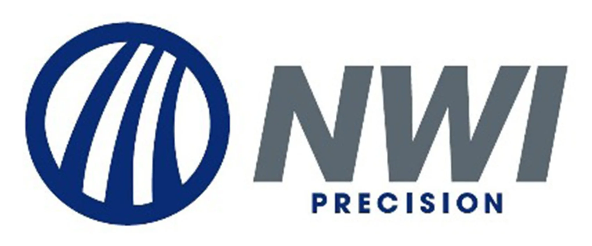 Nikon Precision logo with a circular blue emblem with white lines and the words Nikon Precision in gray and blue text.