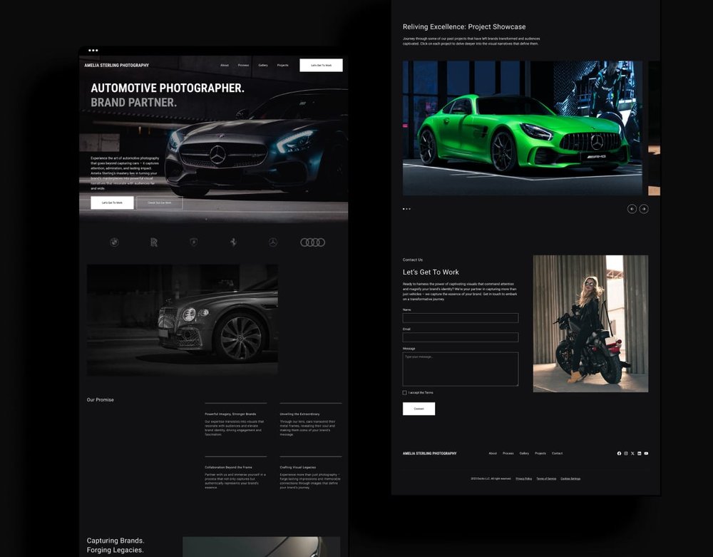 Bold Luxury Automotive Photography One-Page Website Design