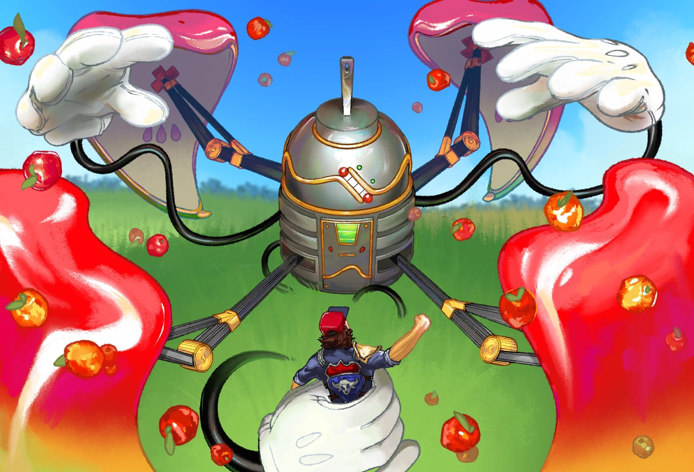 Johnny Appleseed, Apple, Concept Art, Illustration, Frutiger Aero