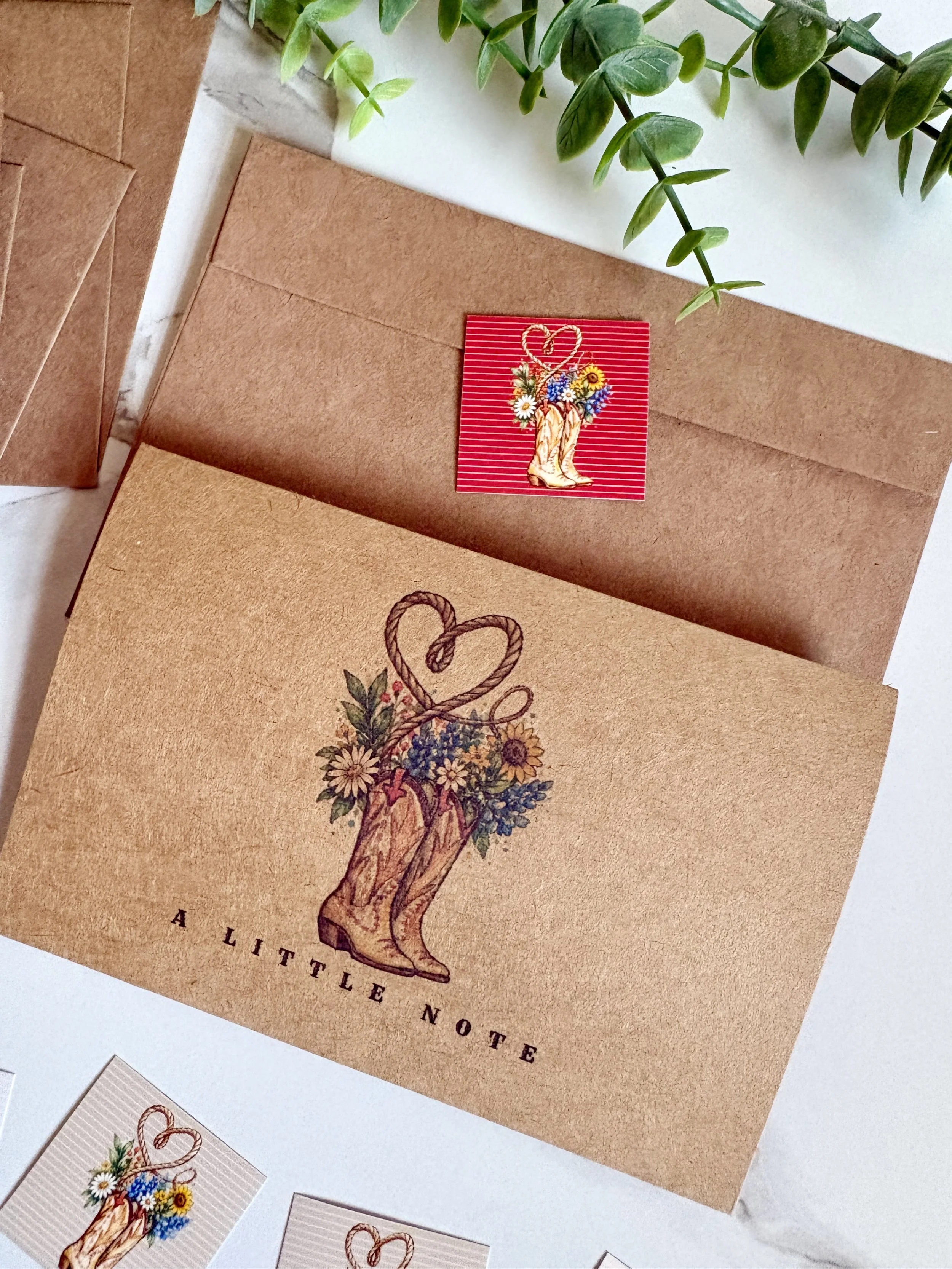 Boots and Blossoms Note Card Set