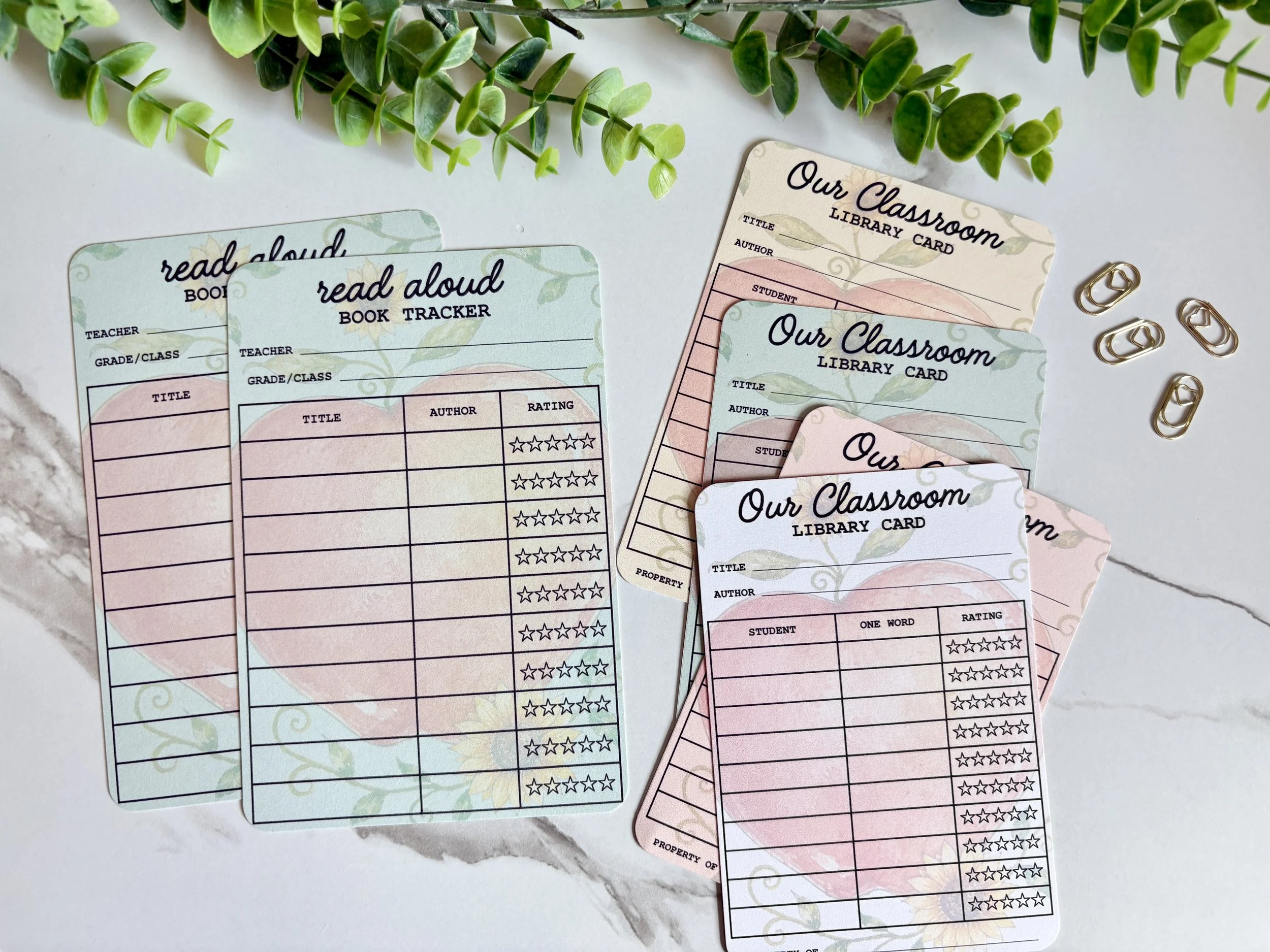 Our Classroom Library Cards with Read Aloud Book Tracker