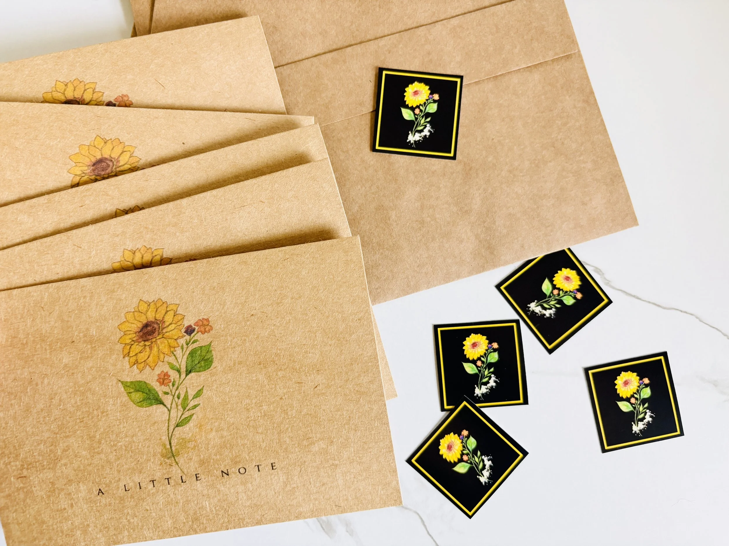 A Little Note. Uplifting Sunny Petals.