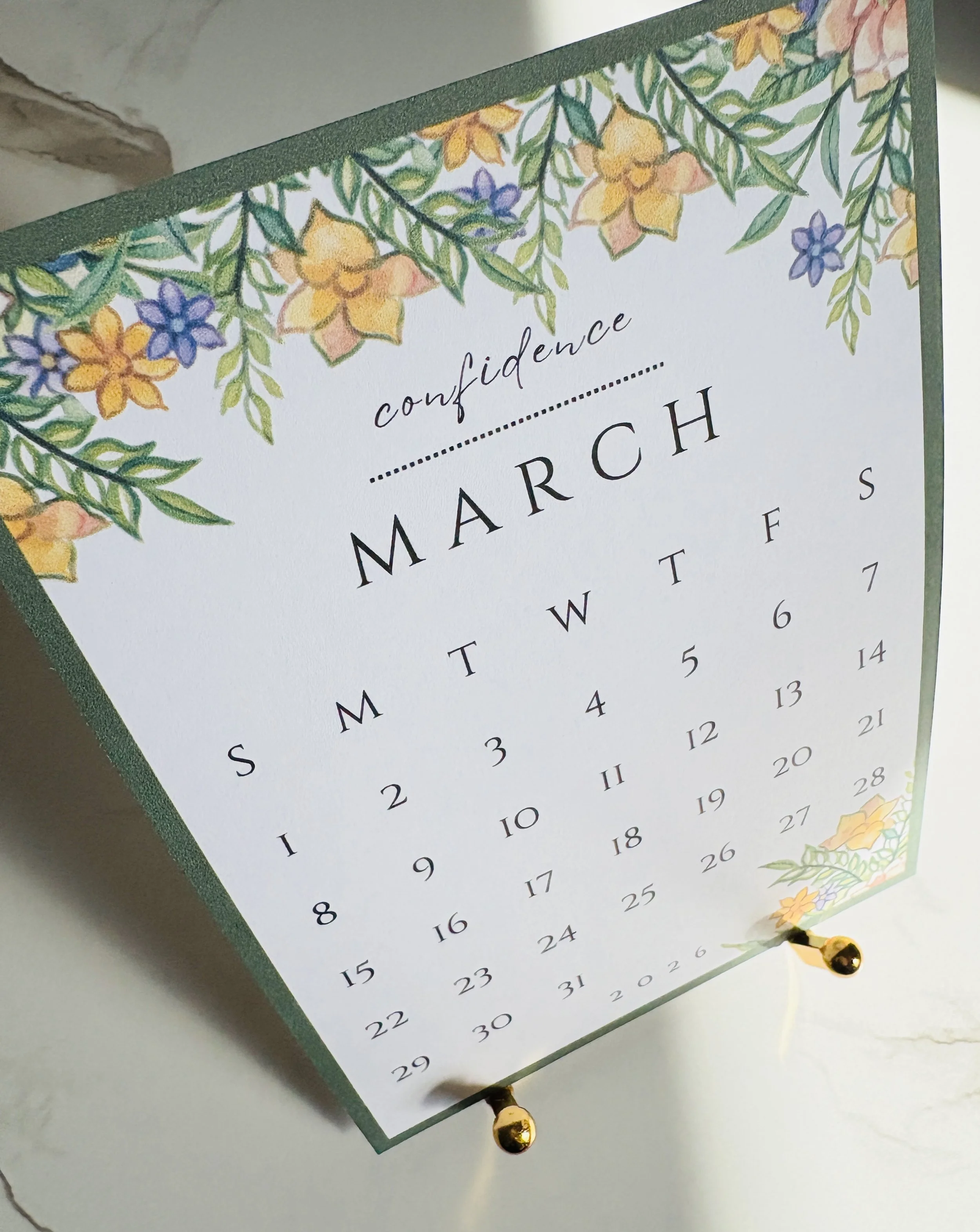 Floral Desk Calendar