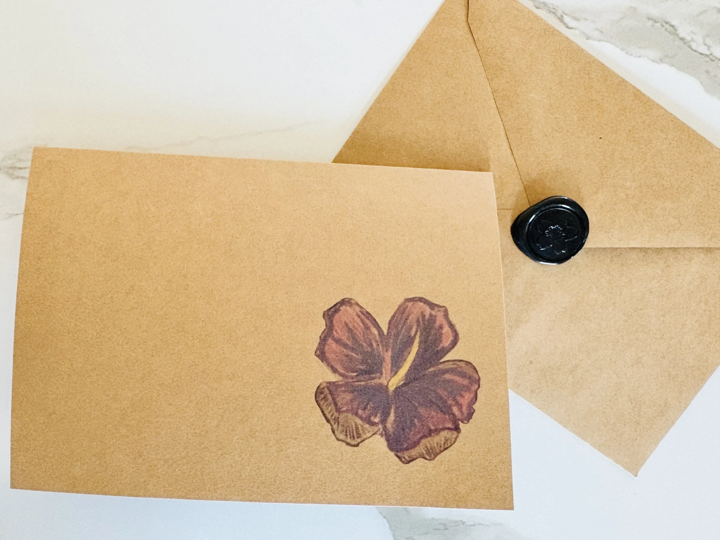 Floral Greeting Card: Purple Hibiscus*