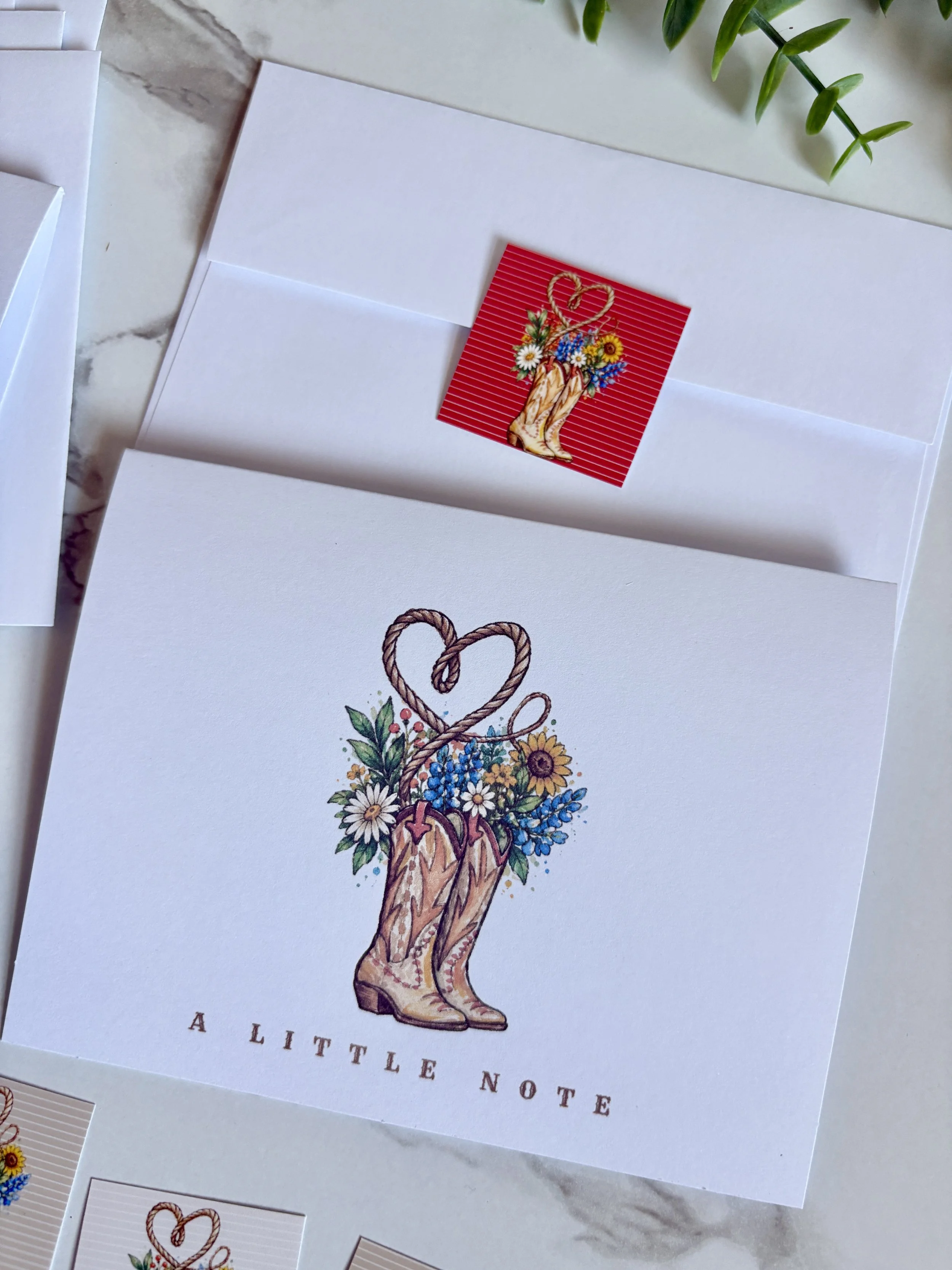 Boots and Blossoms Note Card Set