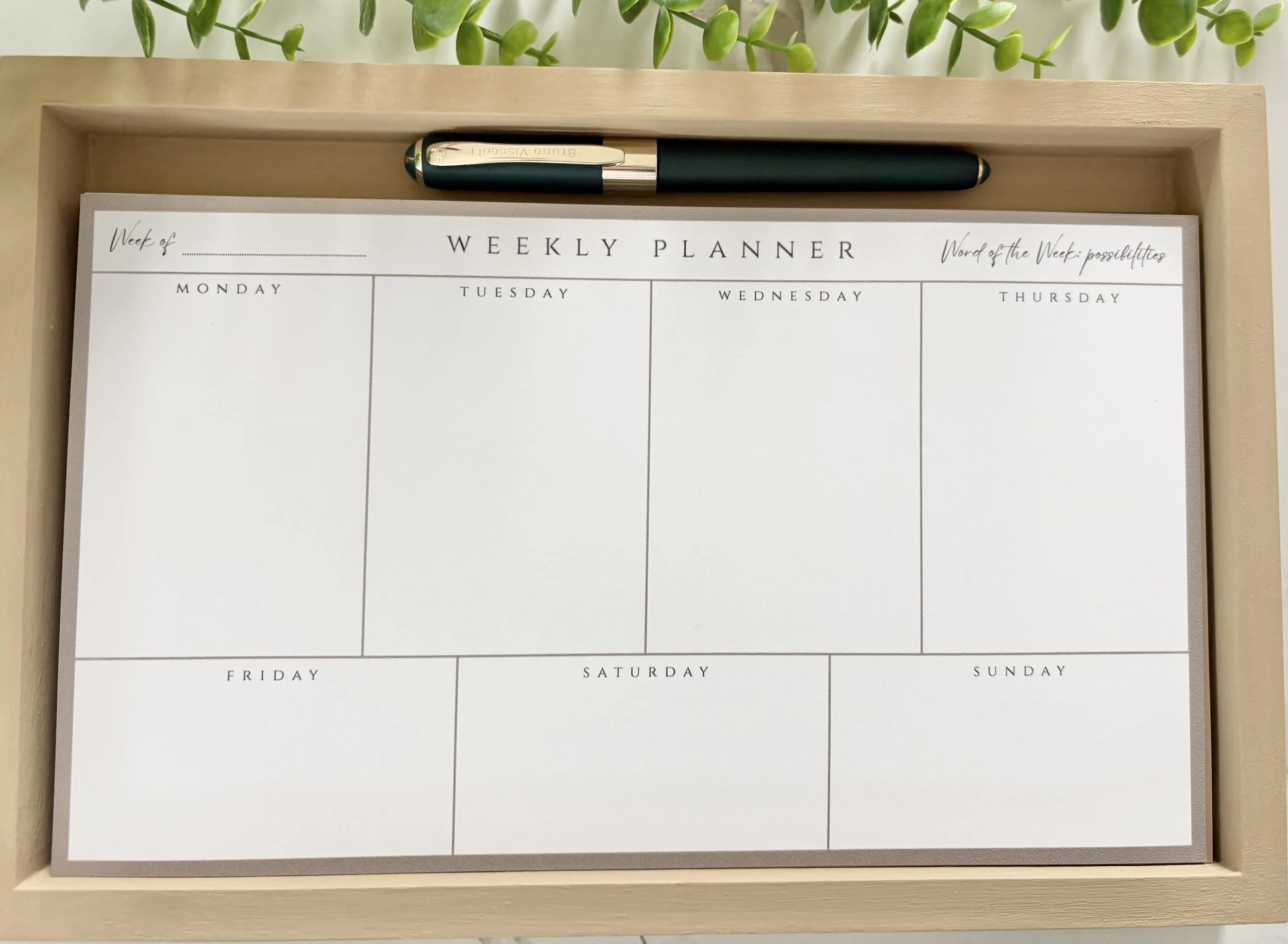 The Weekly Planner with Desktop Tray. Neutrals.