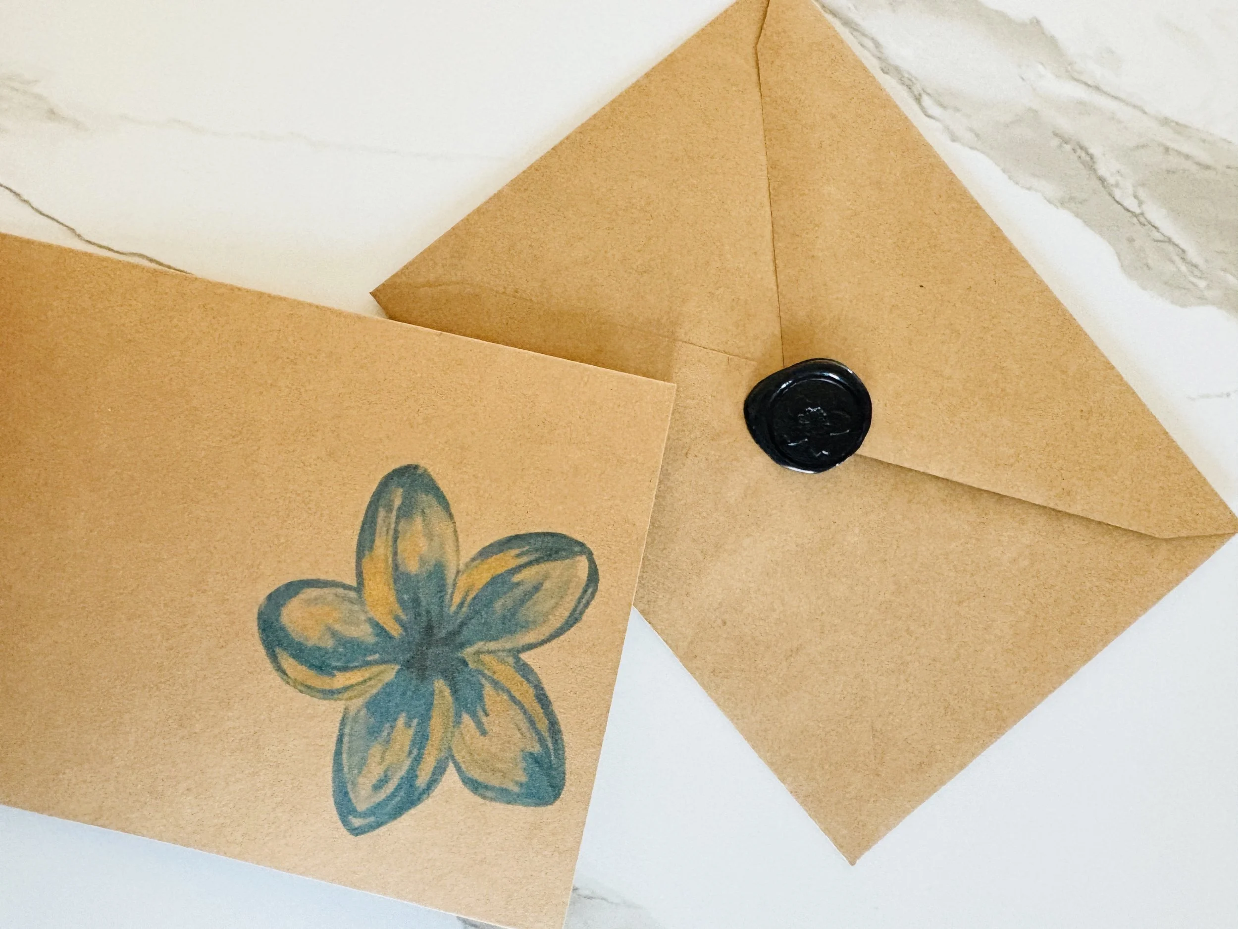 Floral Greeting Card: Turquoise Plumeria Flower*