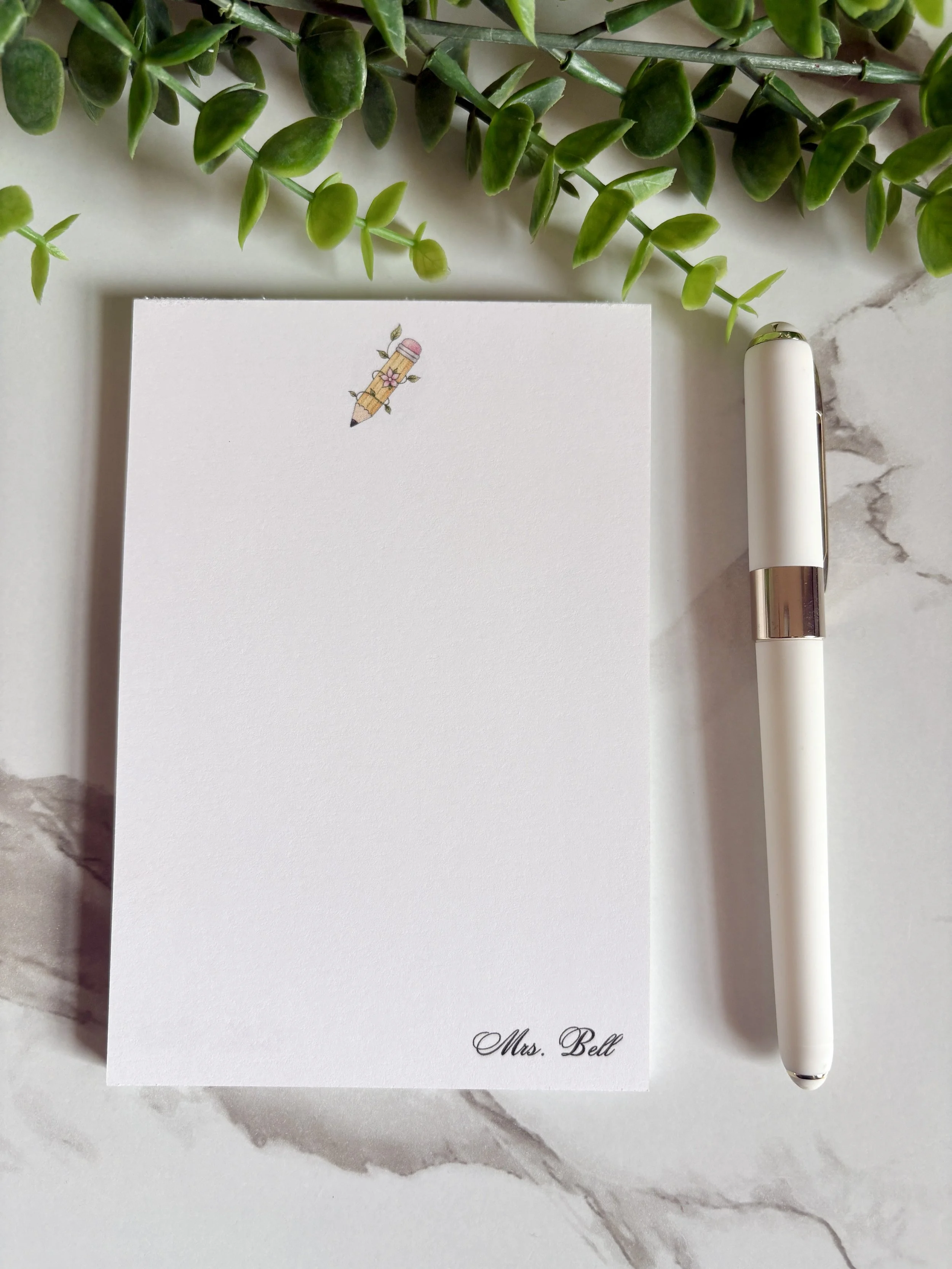 Pencils, Apples, and Purpose: A Personalized Teacher Notepad