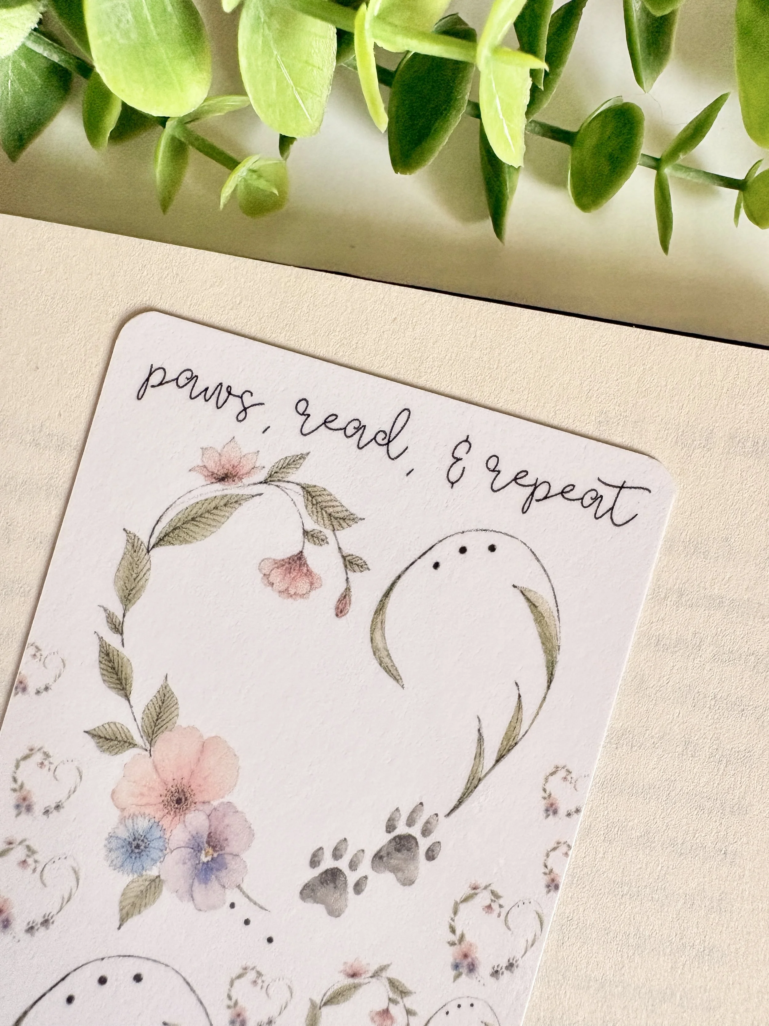 Paws Read Repeat Bookmark