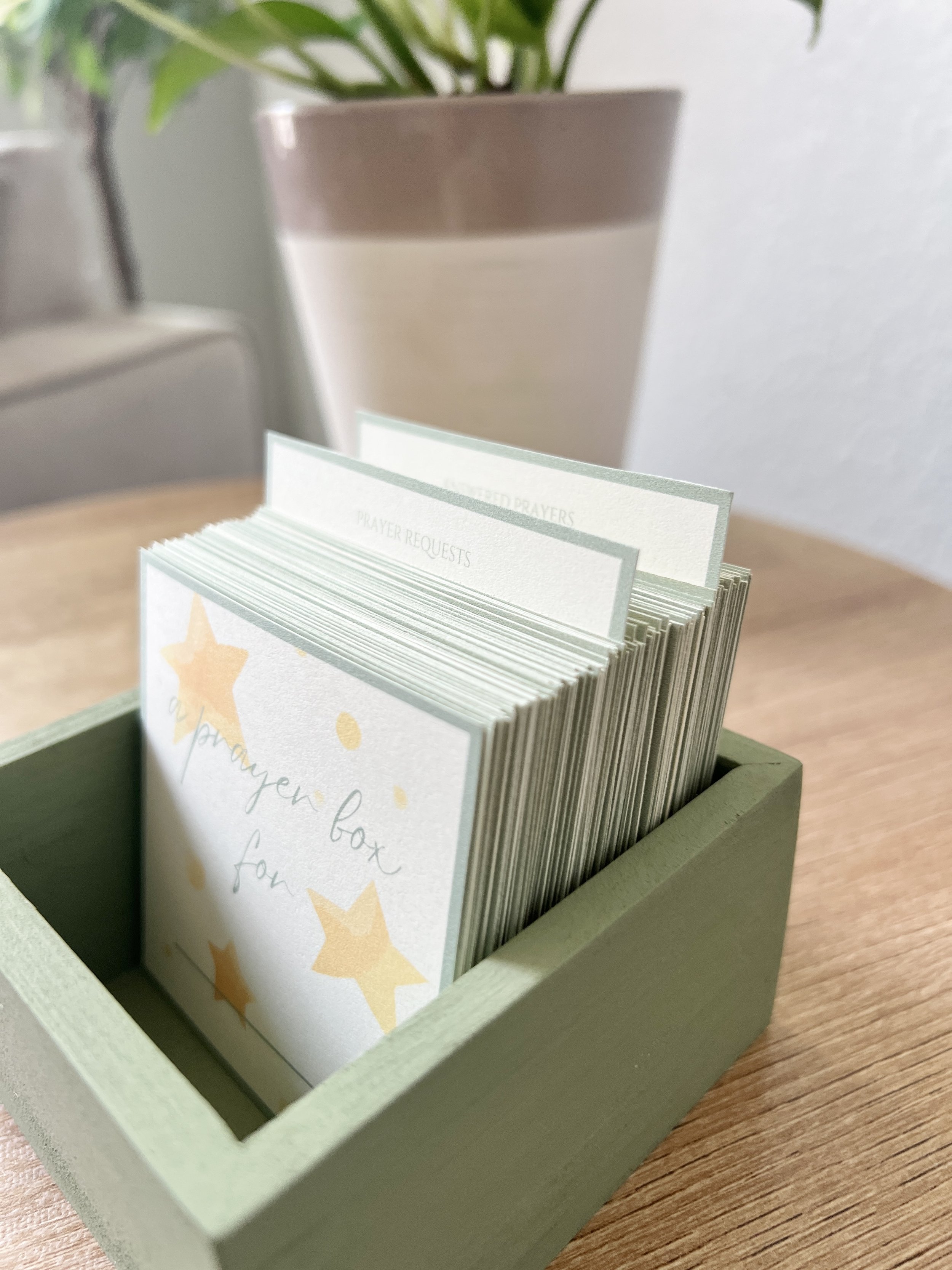 the baby prayer box. Sage.