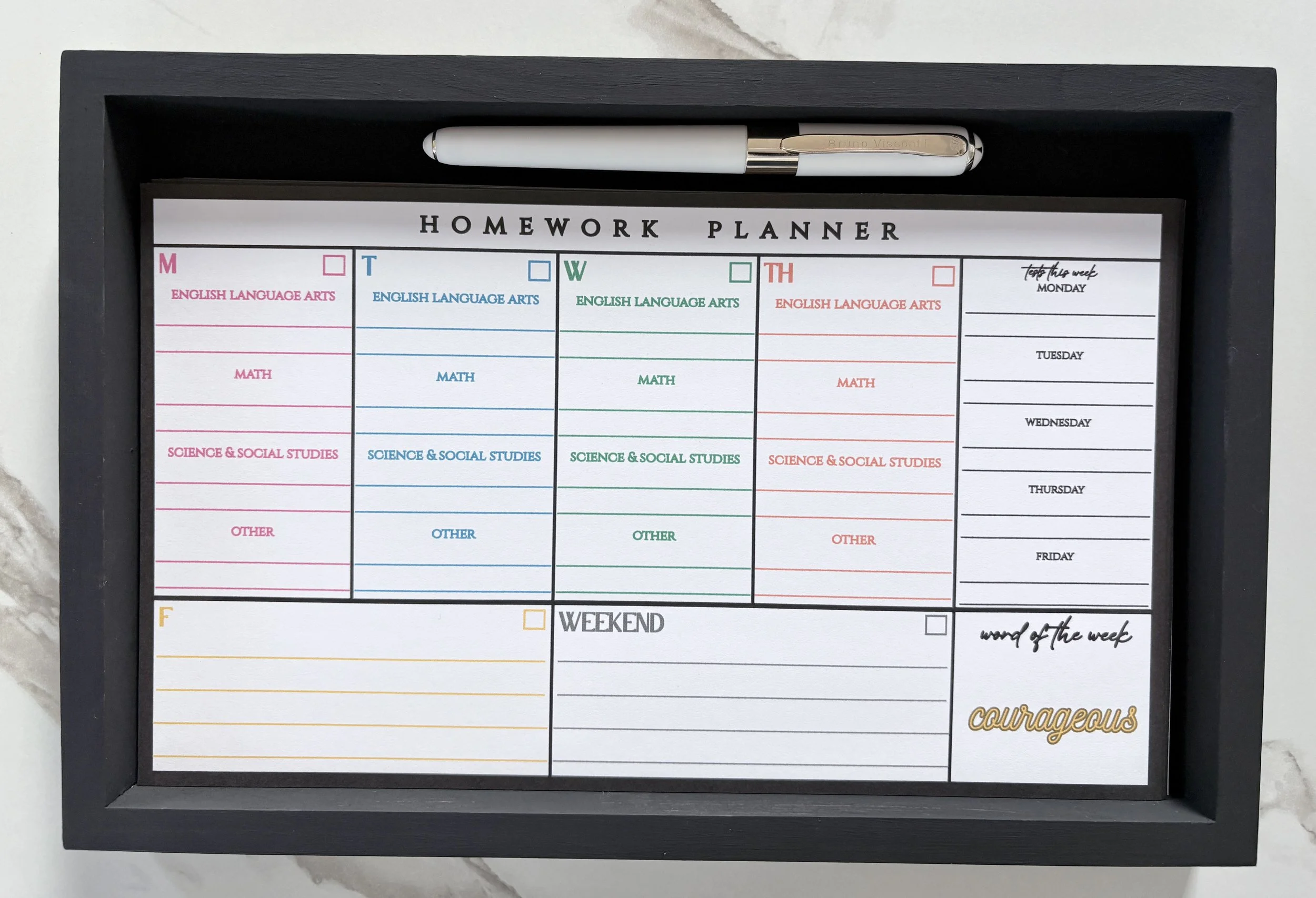 The homework Planner with Wood Tray