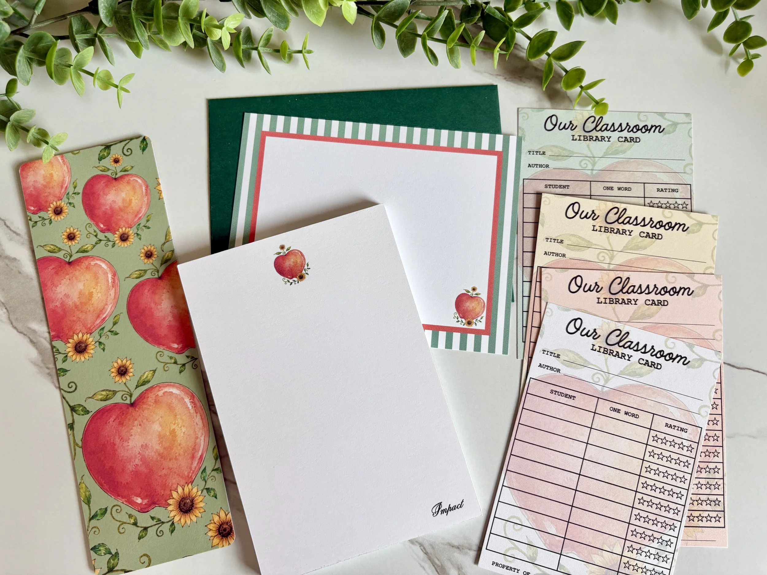 Apple and Purpose Teacher Stationery Set