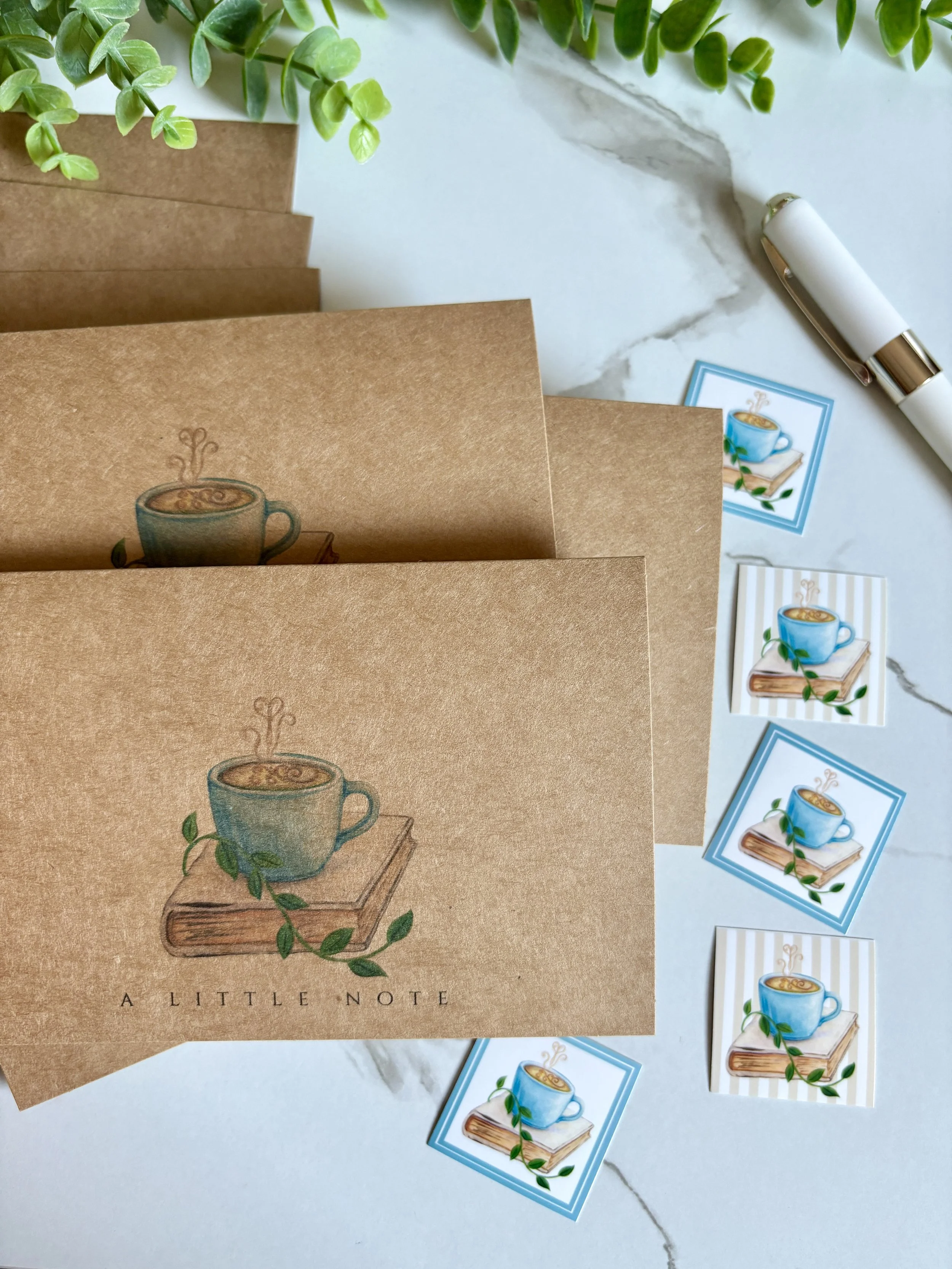 Unhurried Connections: A Little Note. Single or Set of 5.
