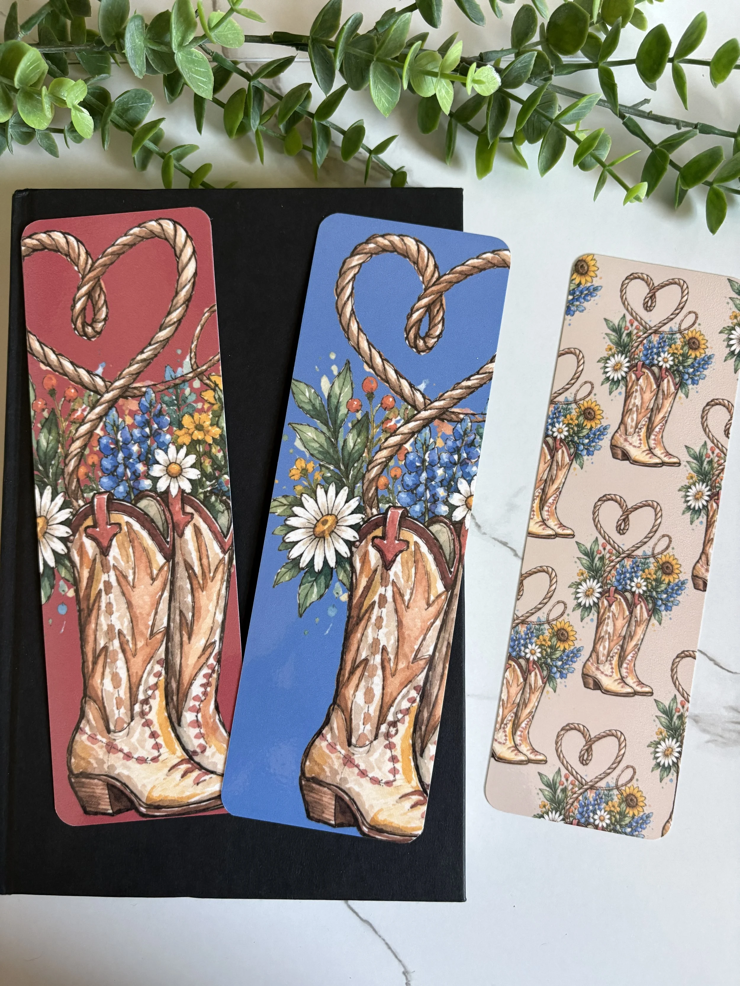 Boots and Blossoms Bookmark Set