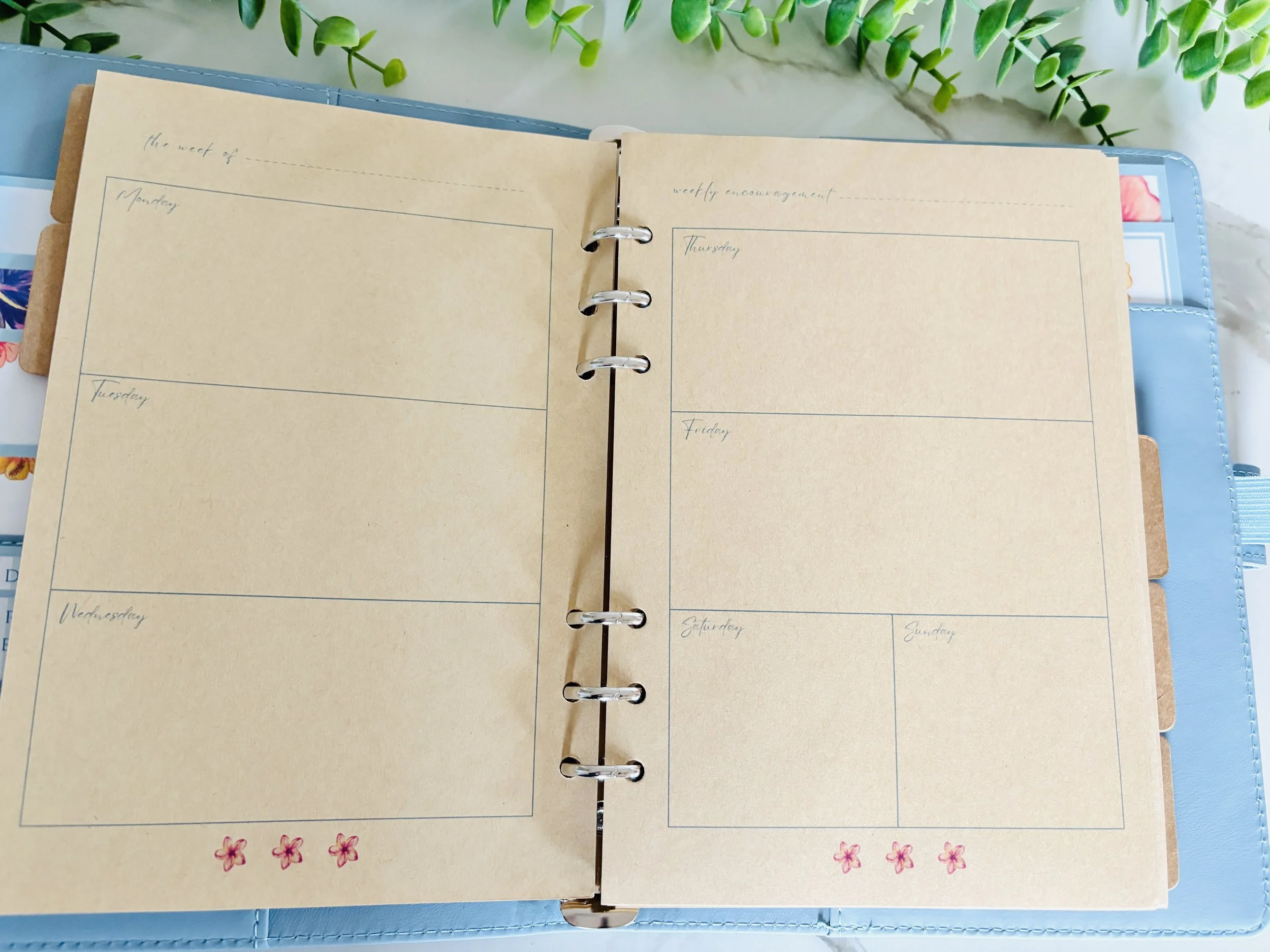 Two-Year Weekly floral Planner*. unlined weekly pages. Available in 7 awesome colors!