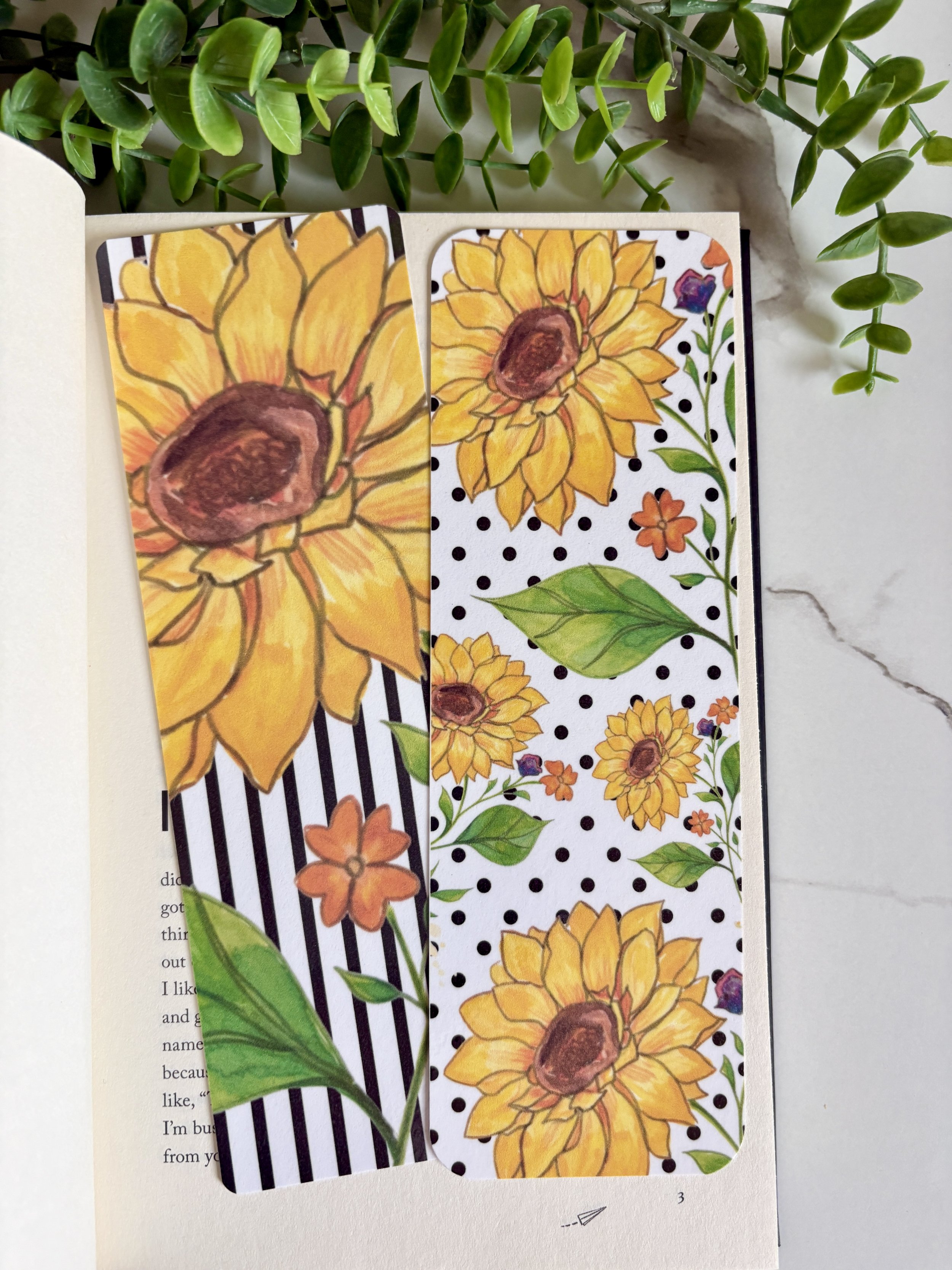 Sunny Petals Bookmark: Dots and Stripes