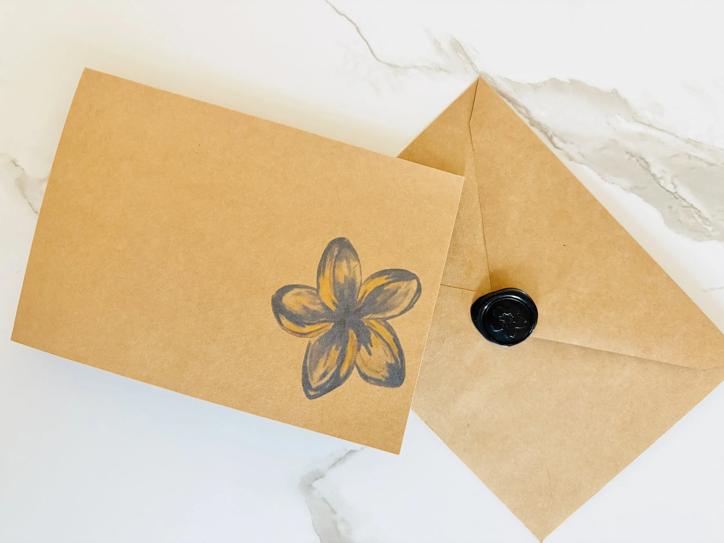 Floral Greeting Card: Blue Plumeria Flower*