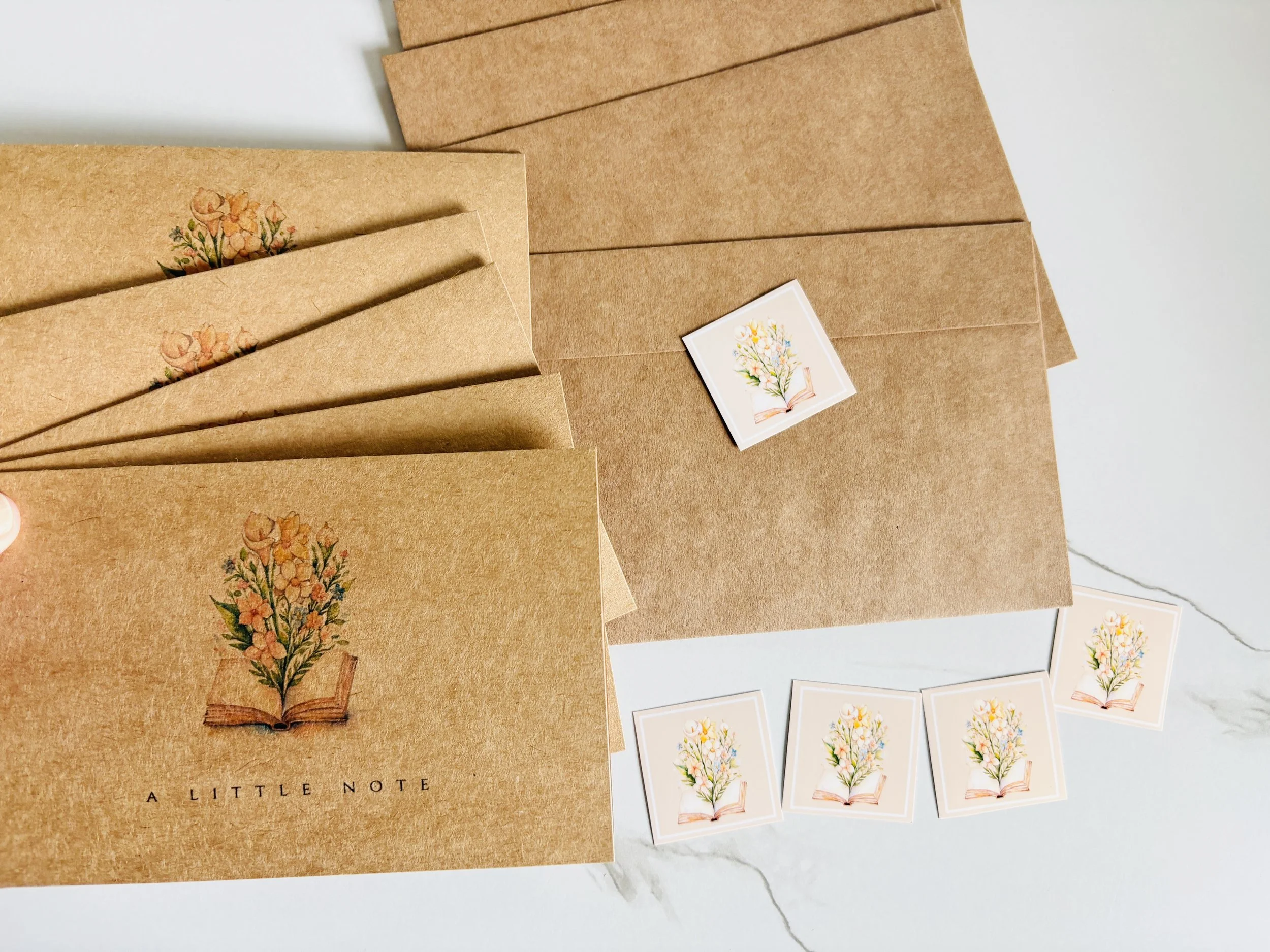 A Little Note. Blooms in a Book.