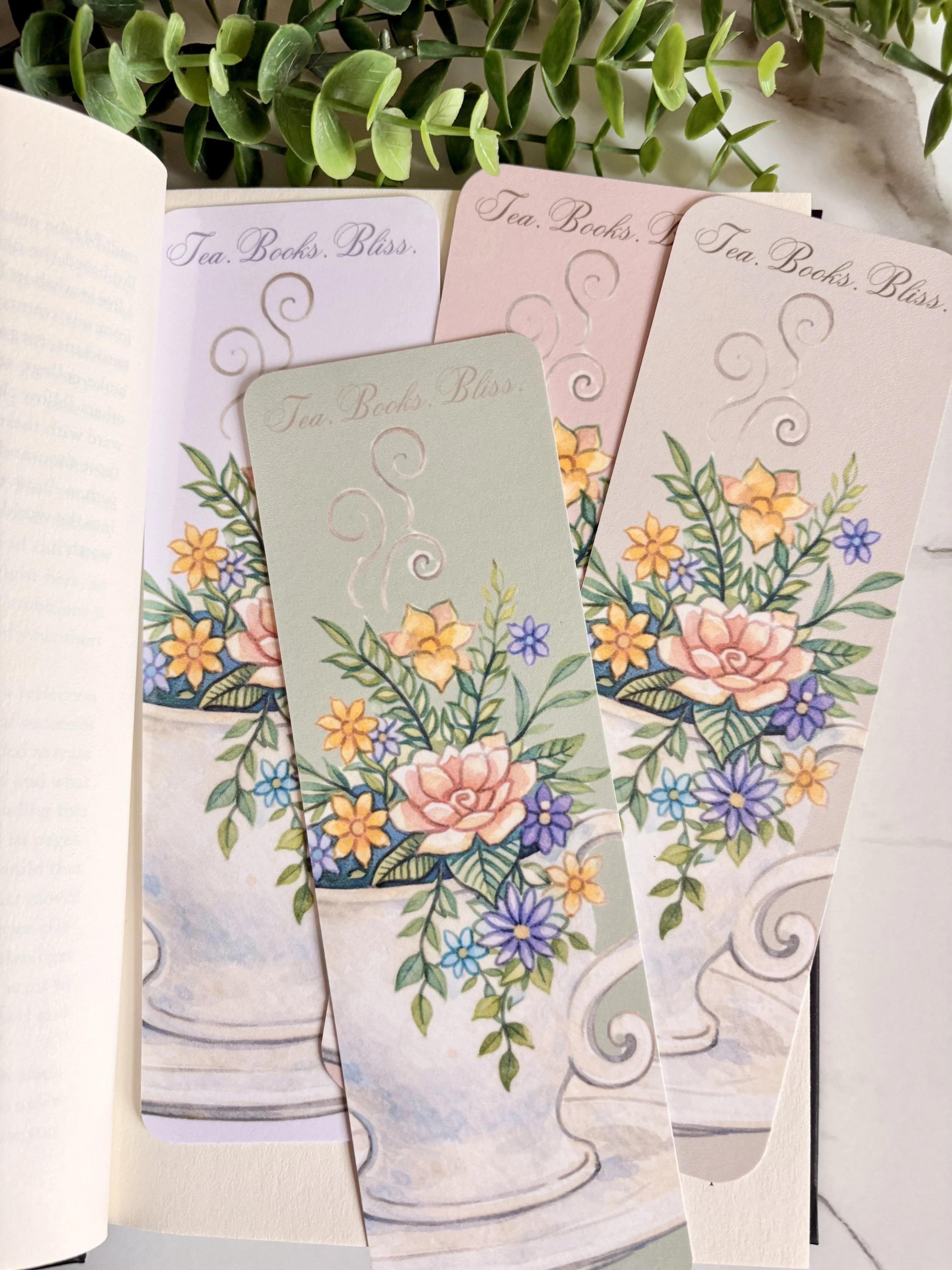 Tea Books Bliss Bookmark